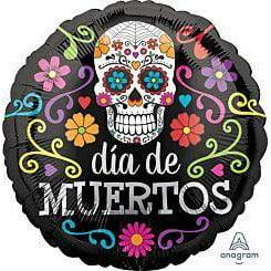 Anagram Colorful Dia de Los Muertos 17in Foil Balloon FLAT