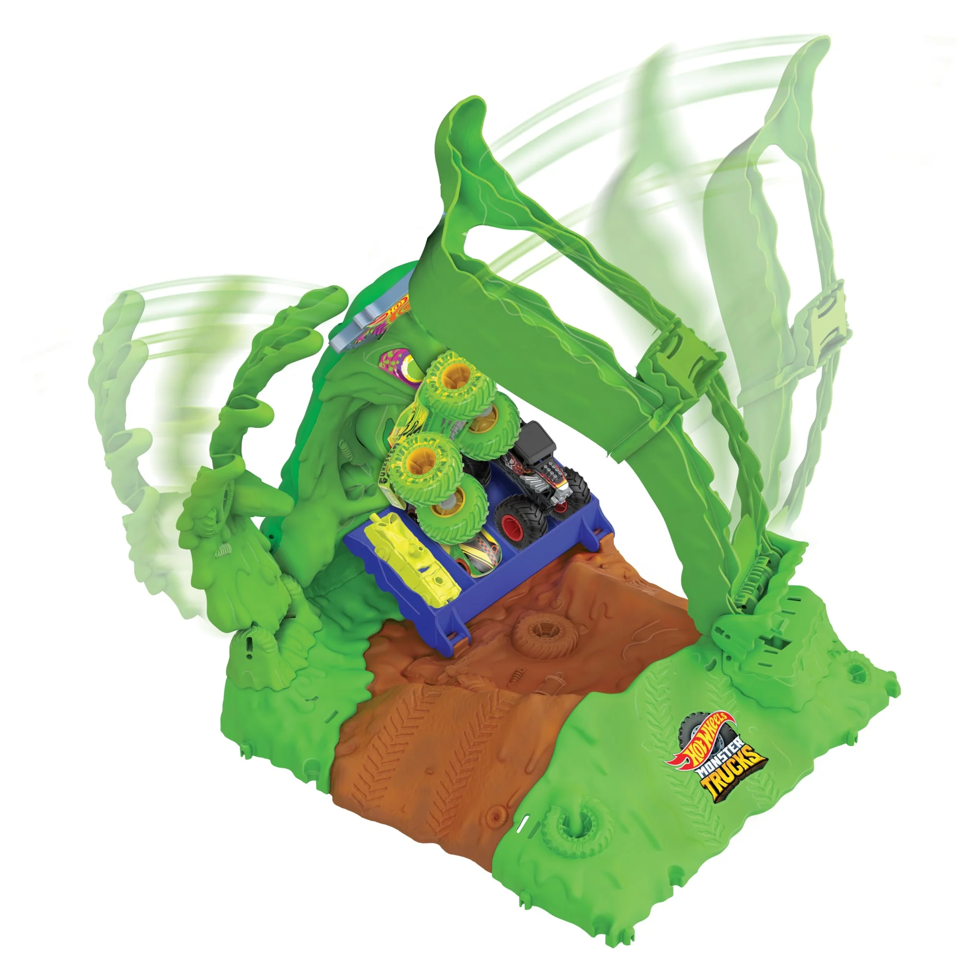 Hot Wheels Monster Trucks Pista de Brinquedo Arena De Demoli??o Glow In The Dark