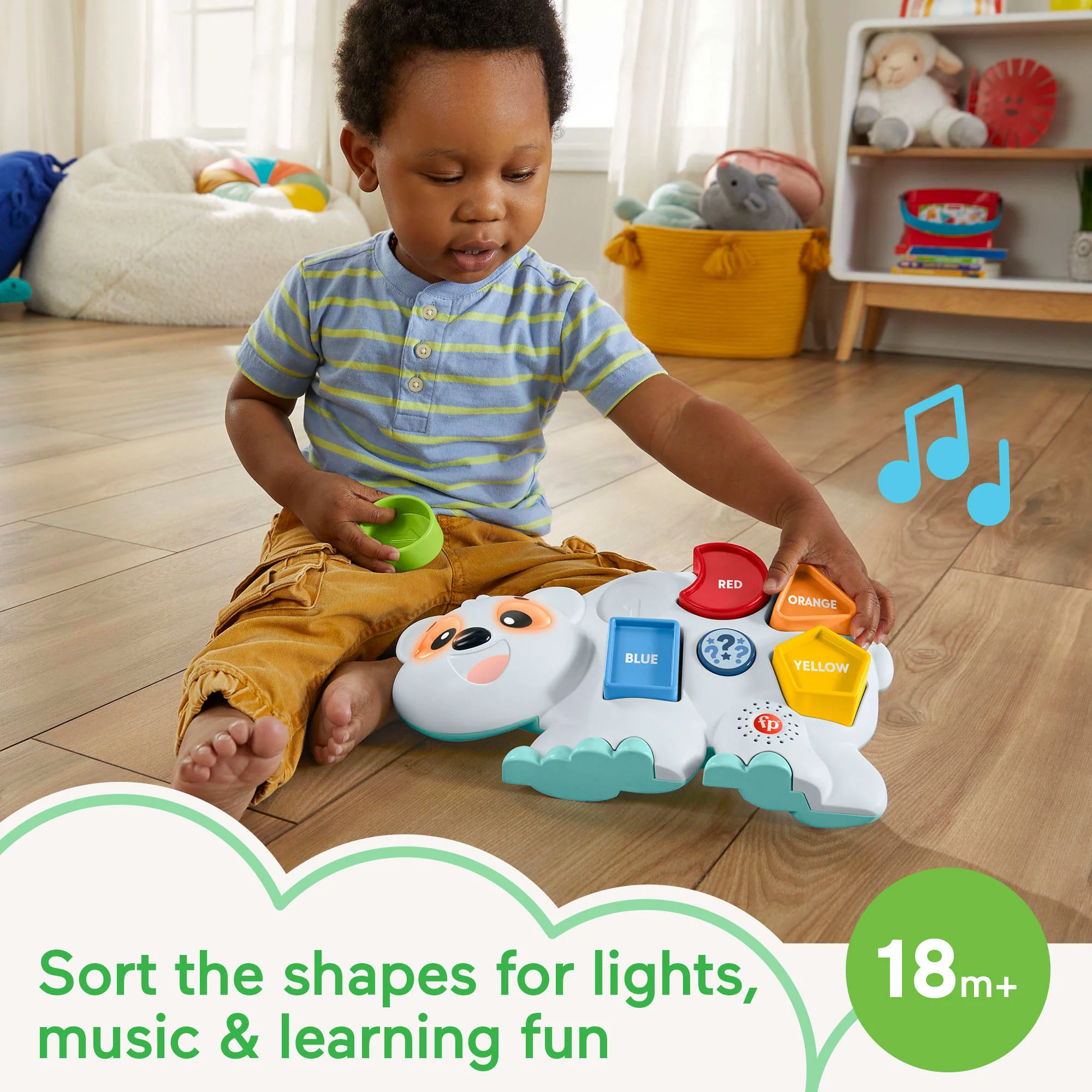 Fisher-Price Linkimals Puzzlin�� Shapes Polar Bear Interactive Learning Toy Puzzle For Toddlers