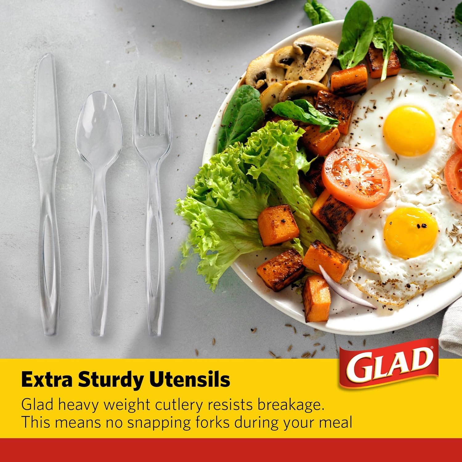 Glad, 240 Count (Pack of 1), Clear Assorted Cutlery
