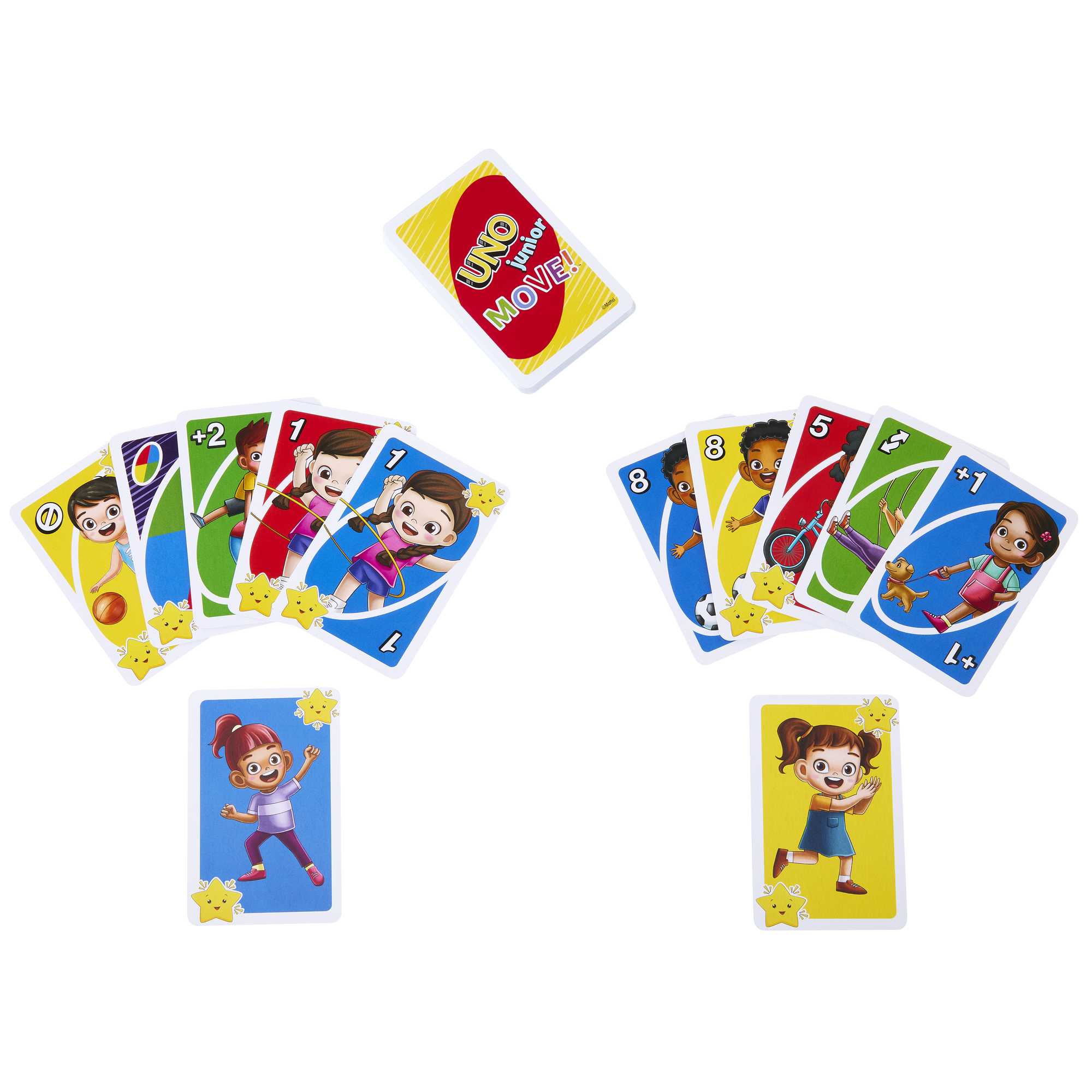UNO Junior Move! Card Game For Kids With Active Play, Simple Rules, 3 Levels Of Play And Matching