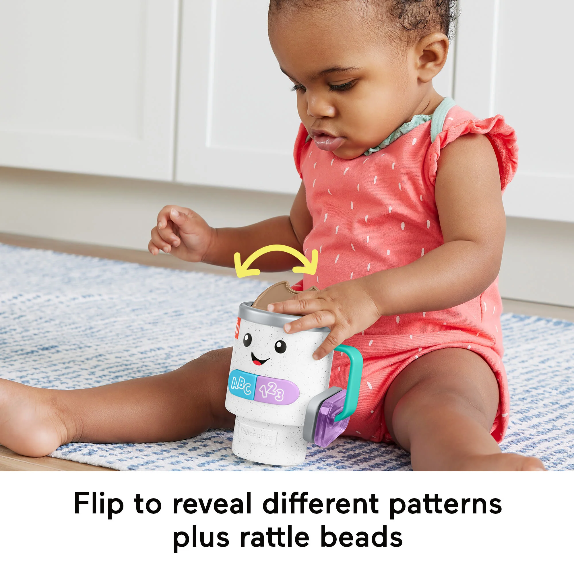 Fisher-Price Laugh & Learn Wake Up & Learn Coffee Mug Baby Musical Toy, Multilanguage Version