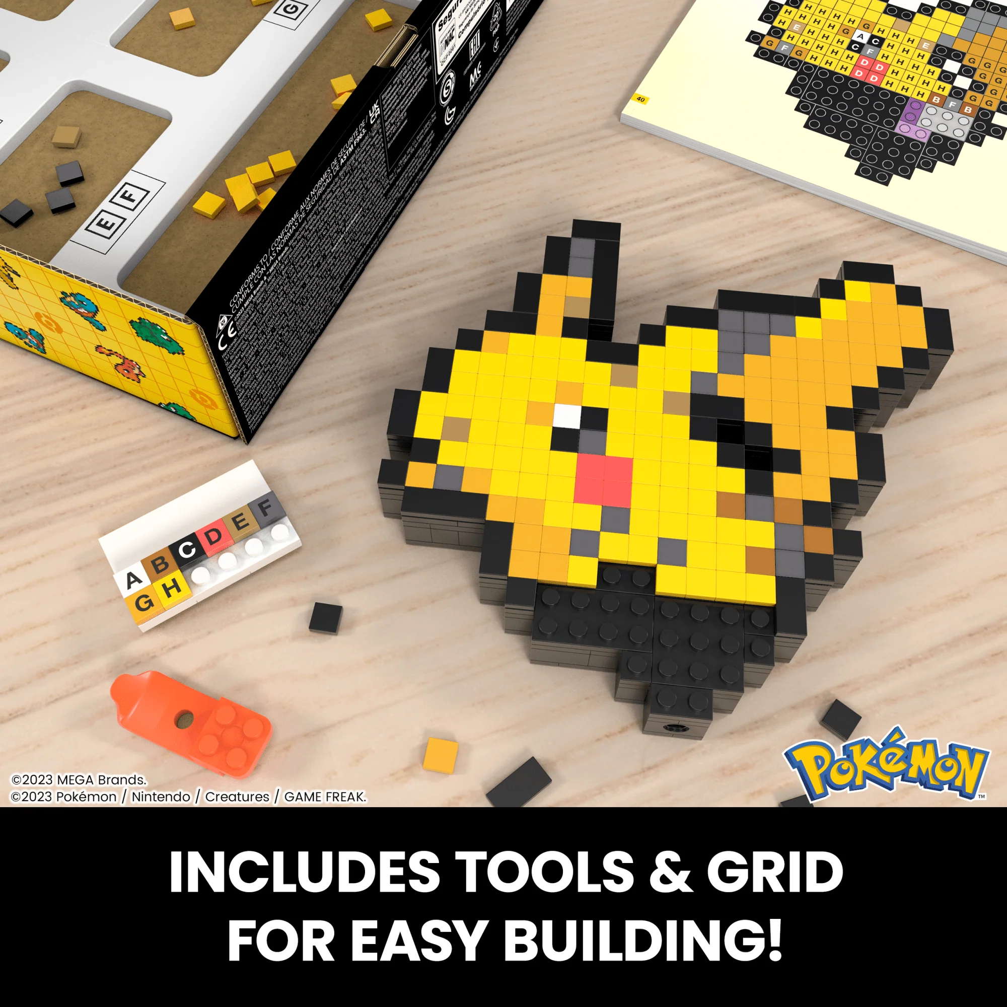 MEGA Pok��mon Pikachu Building Toy Kit (400 Pieces) Retro Set For Collectors