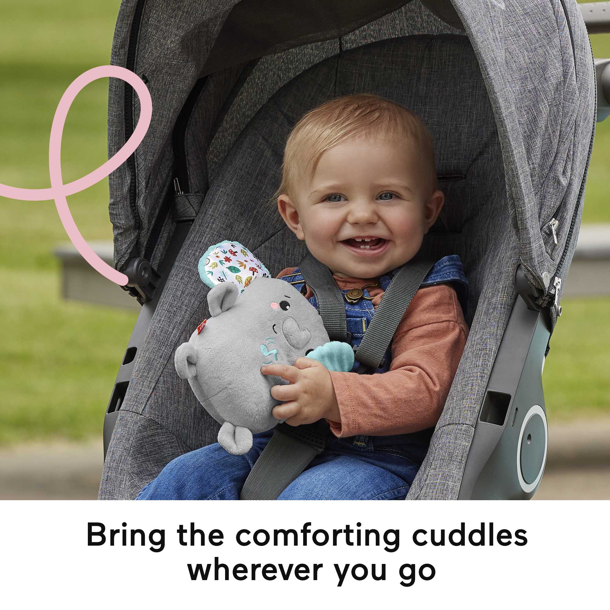 Fisher-Price Plush Elephant Baby Toy Sound Machine With Vibrations, Calming Vibes Soother