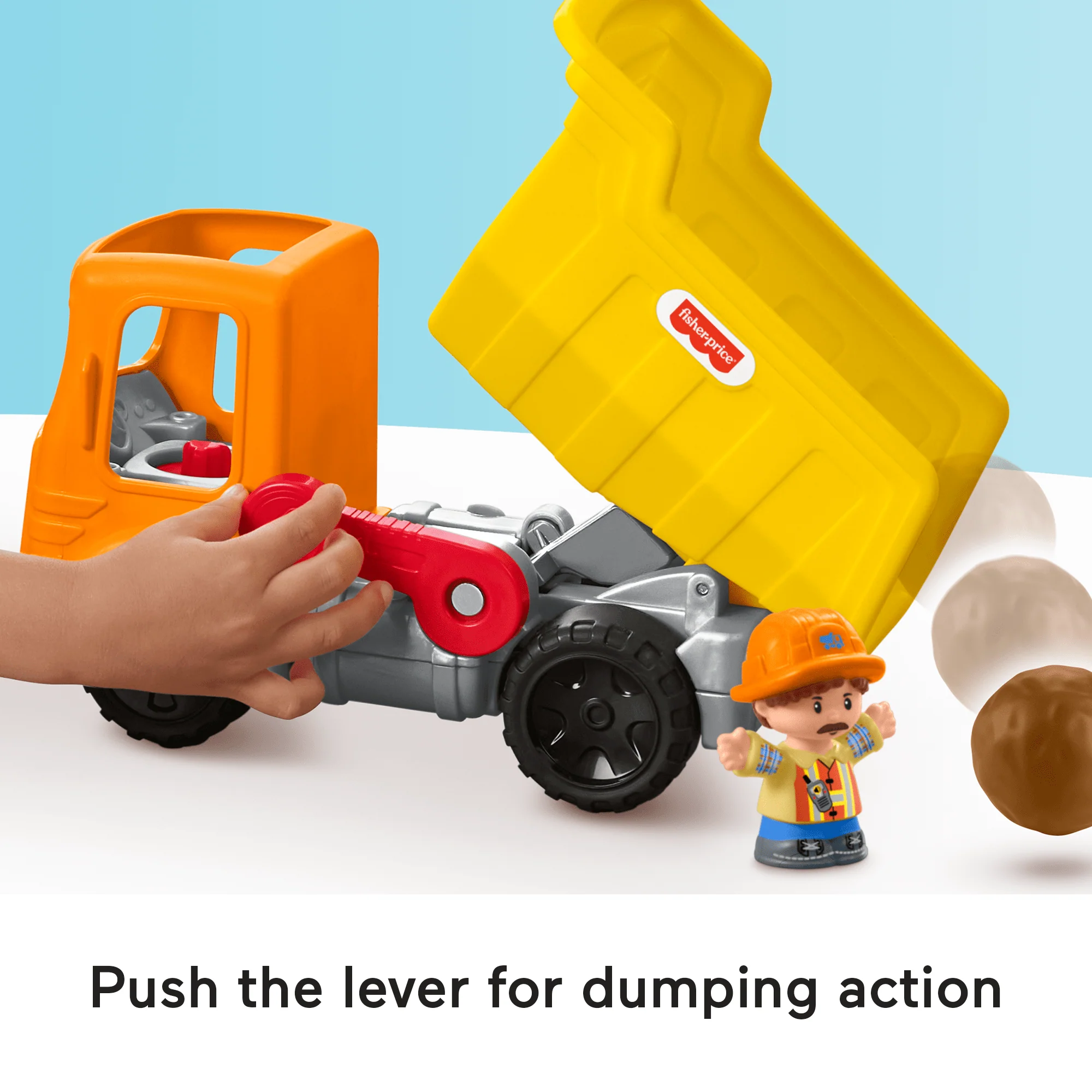 Fisher-Price Little People Work Together Dump Truck Toddler Construction Toy With Music