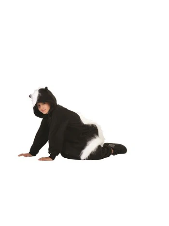 Child Skunk Union Suit - Black, Large
