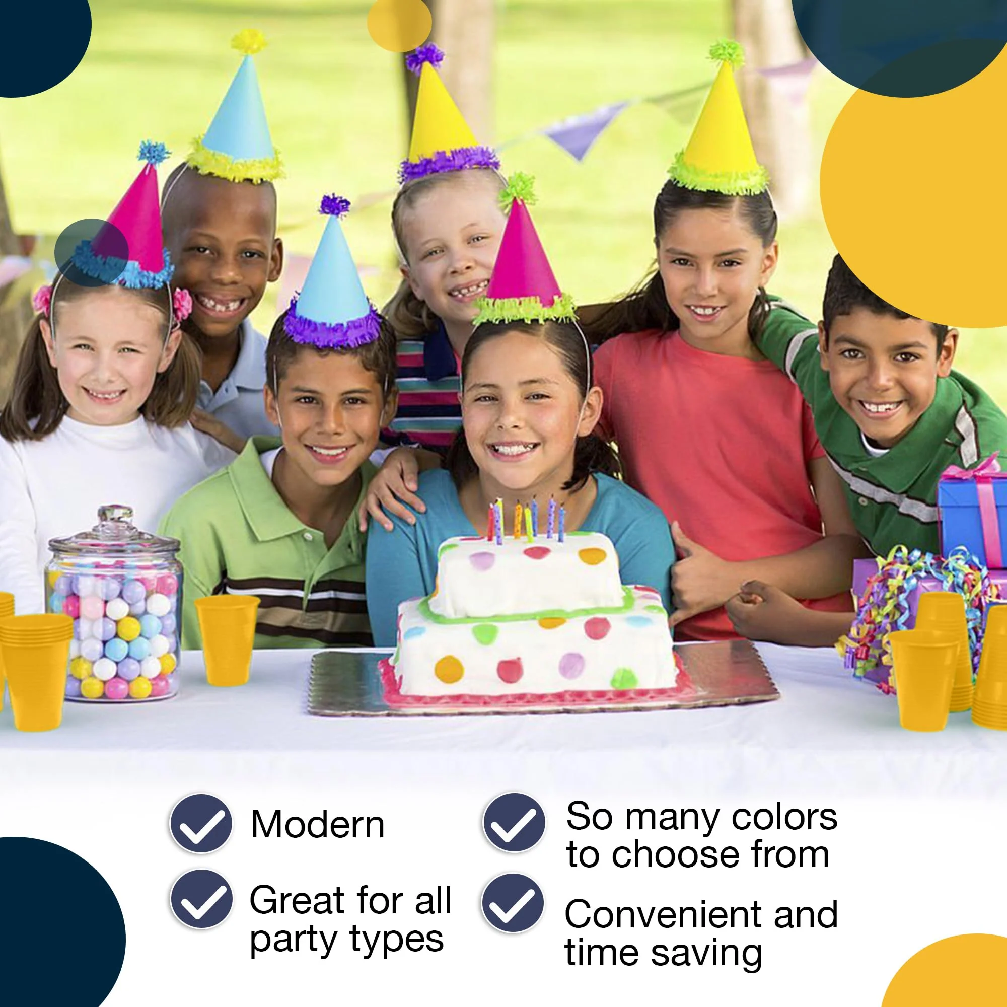 12 Oz. Yellow Plastic Cups | 50 Count