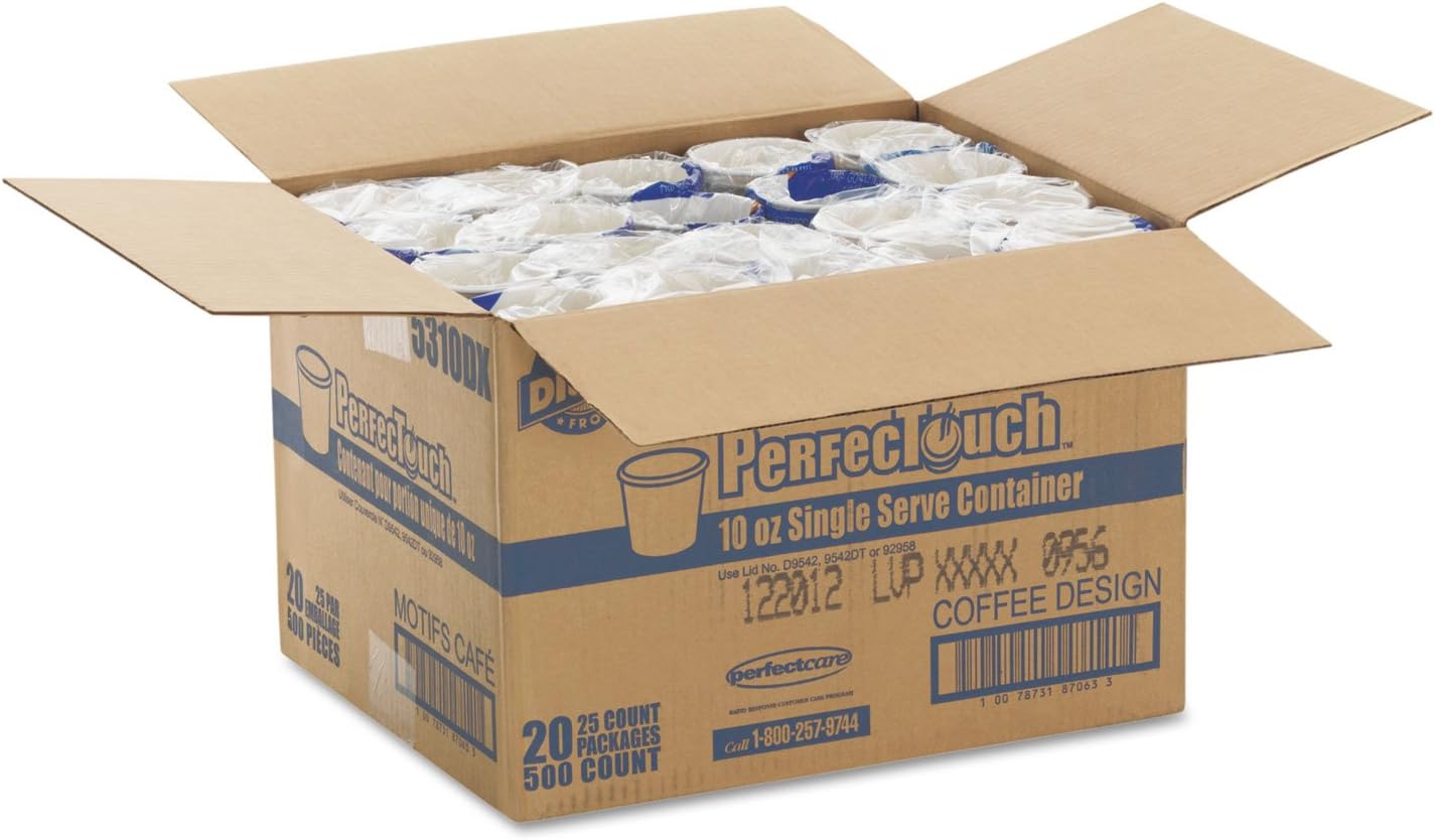 Dixie PerfecTouch 12 Oz Insulated Paper Hot Coffee Cup by GP PRO (Georgia-Pacific); Coffee Haze; 5342DX; 500 Count (25 Cups Per Sleeve; 20 Sleeves Per Case)