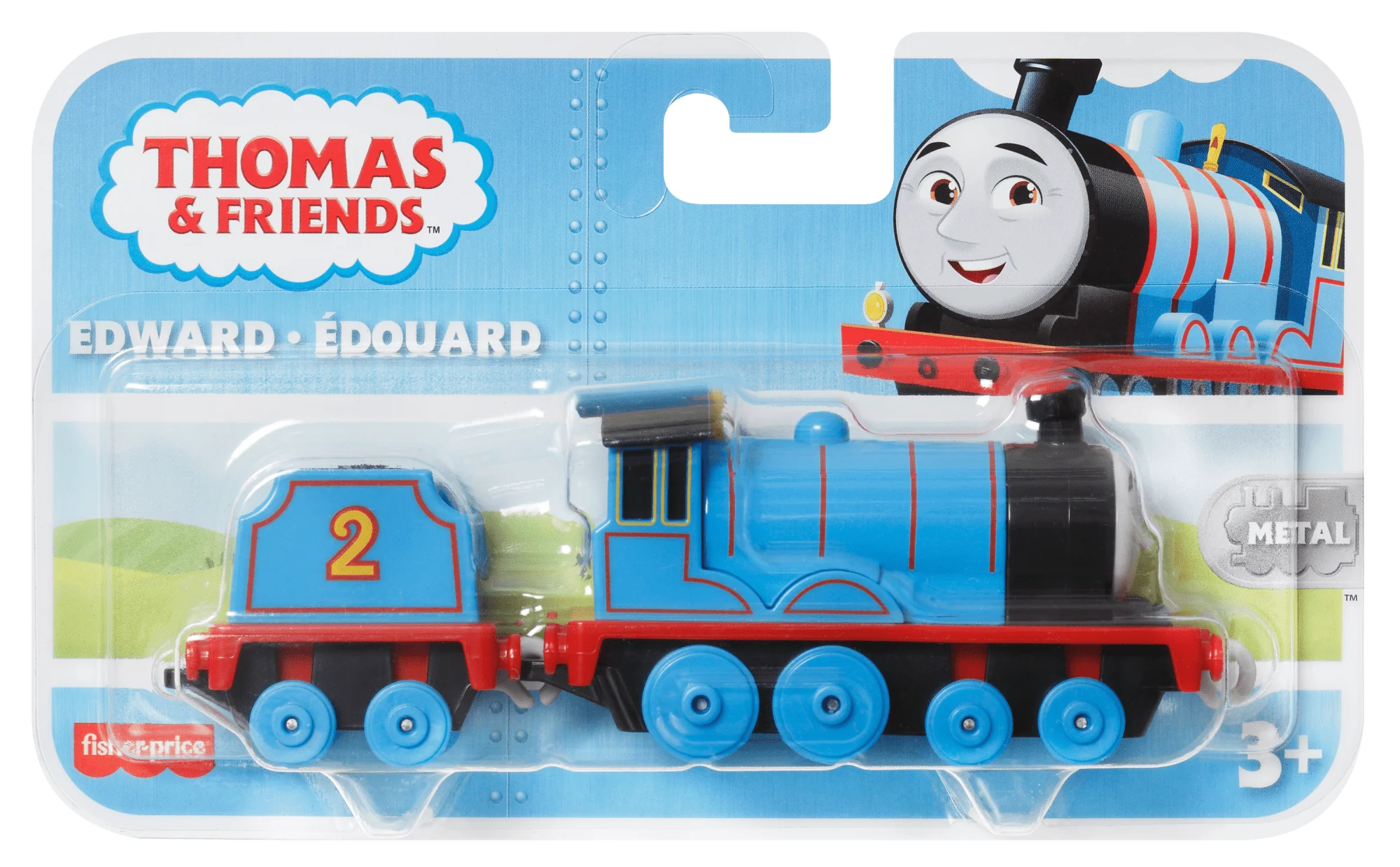 Thomas & Friends Edward Diecast Metal Push-Along Toy Train Engine With Tender For Preschool Kids