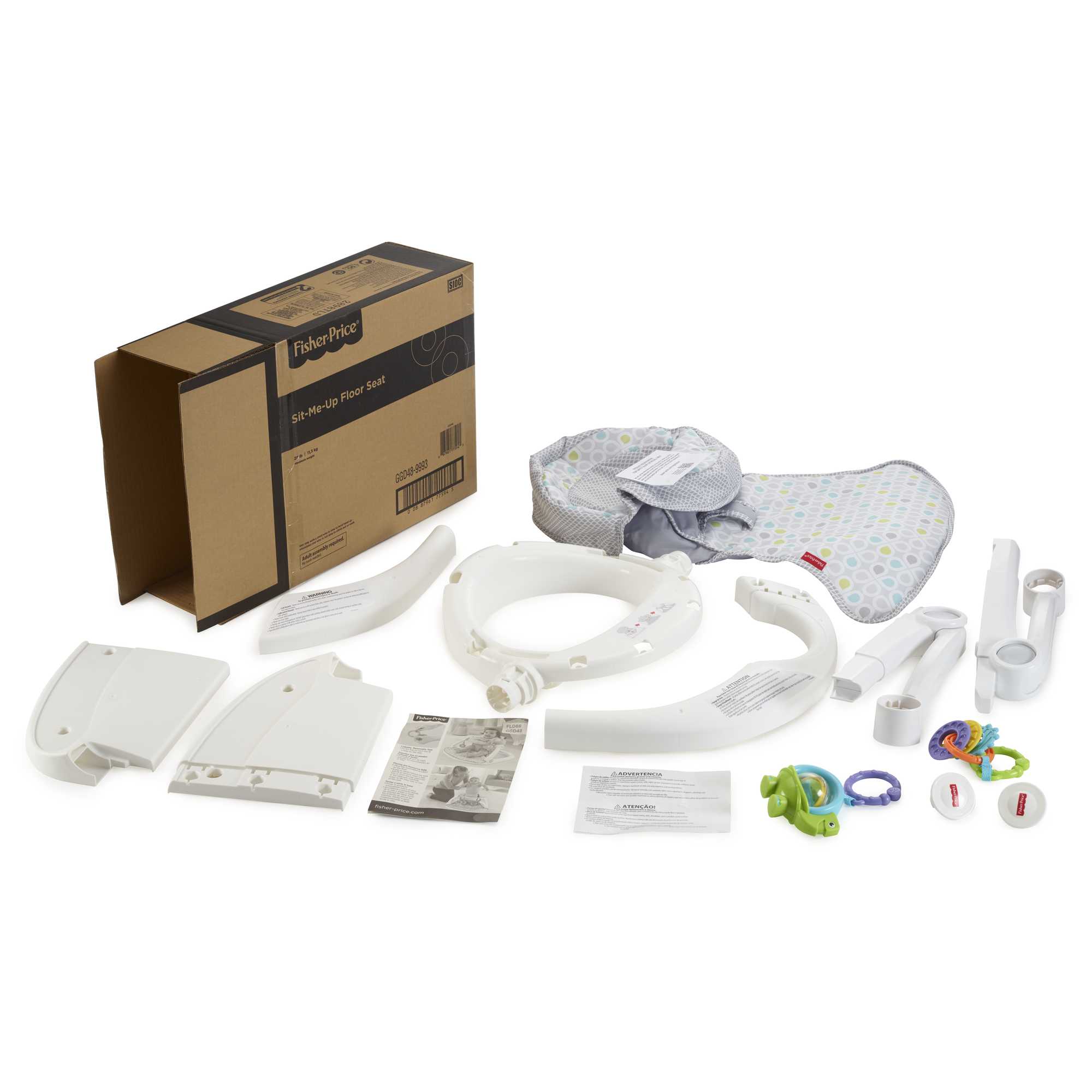 Fisher-Price Sit-Me-Up Floor Seat Portable Baby Chair With Toys, Honeydew Drop