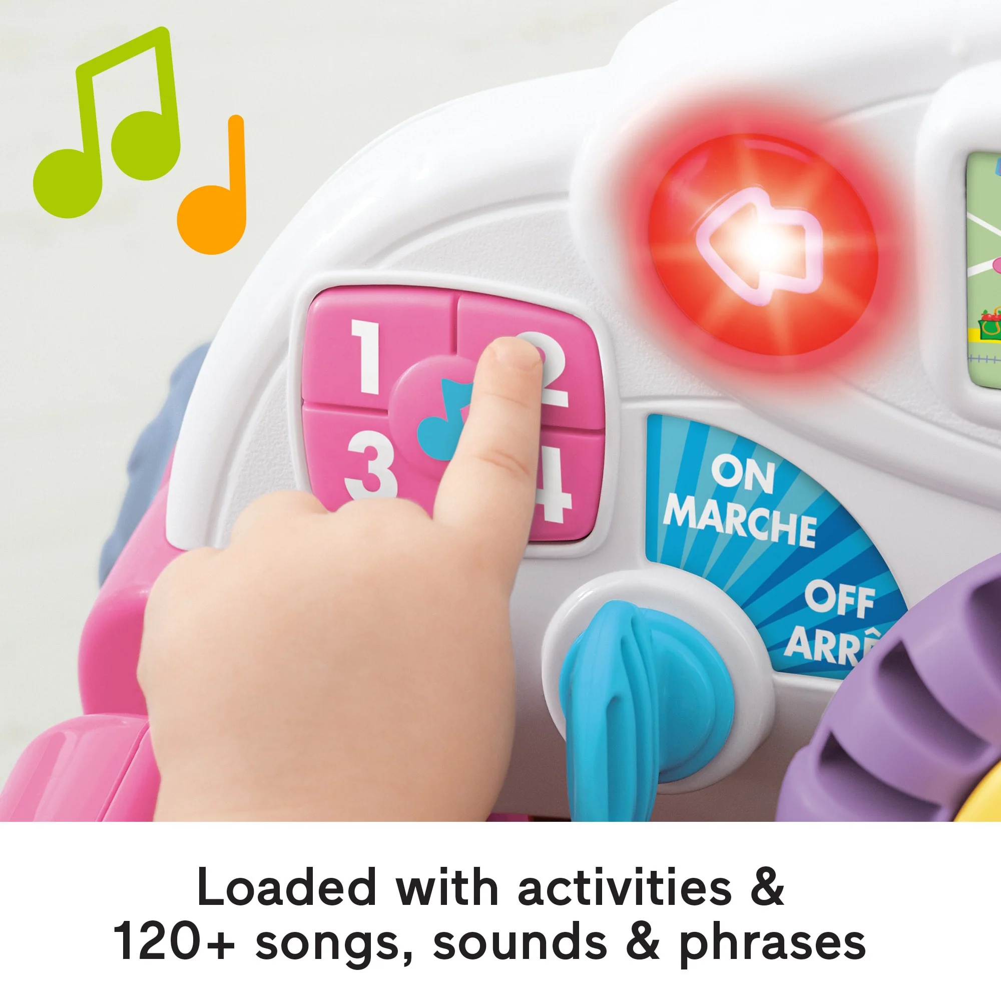 Fisher-Price Laugh & Learn Crawl Around Car, Electronic Learning Toy Activity Center For Baby, Pink