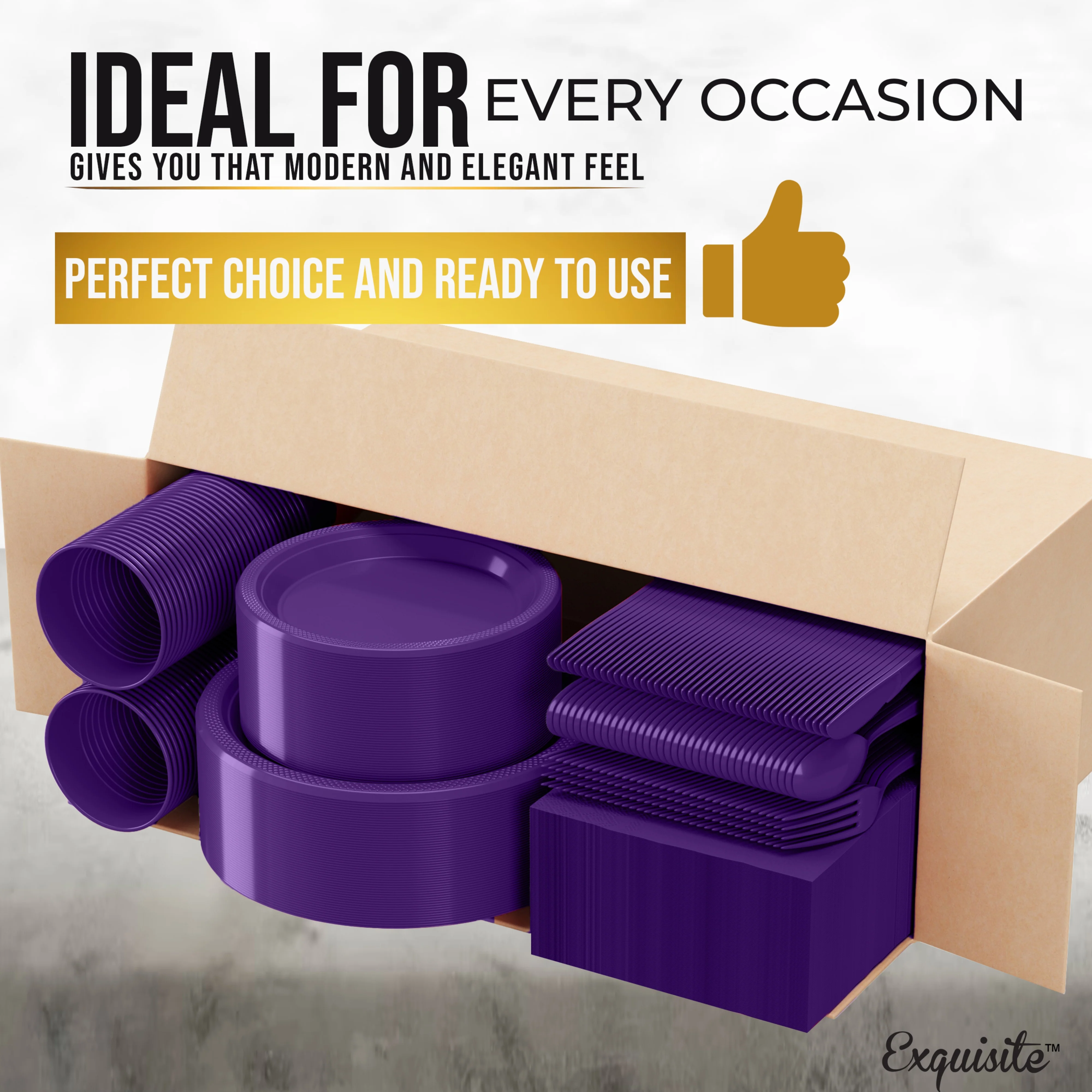 182 Piece Combo Set - Service For 26 - Purple