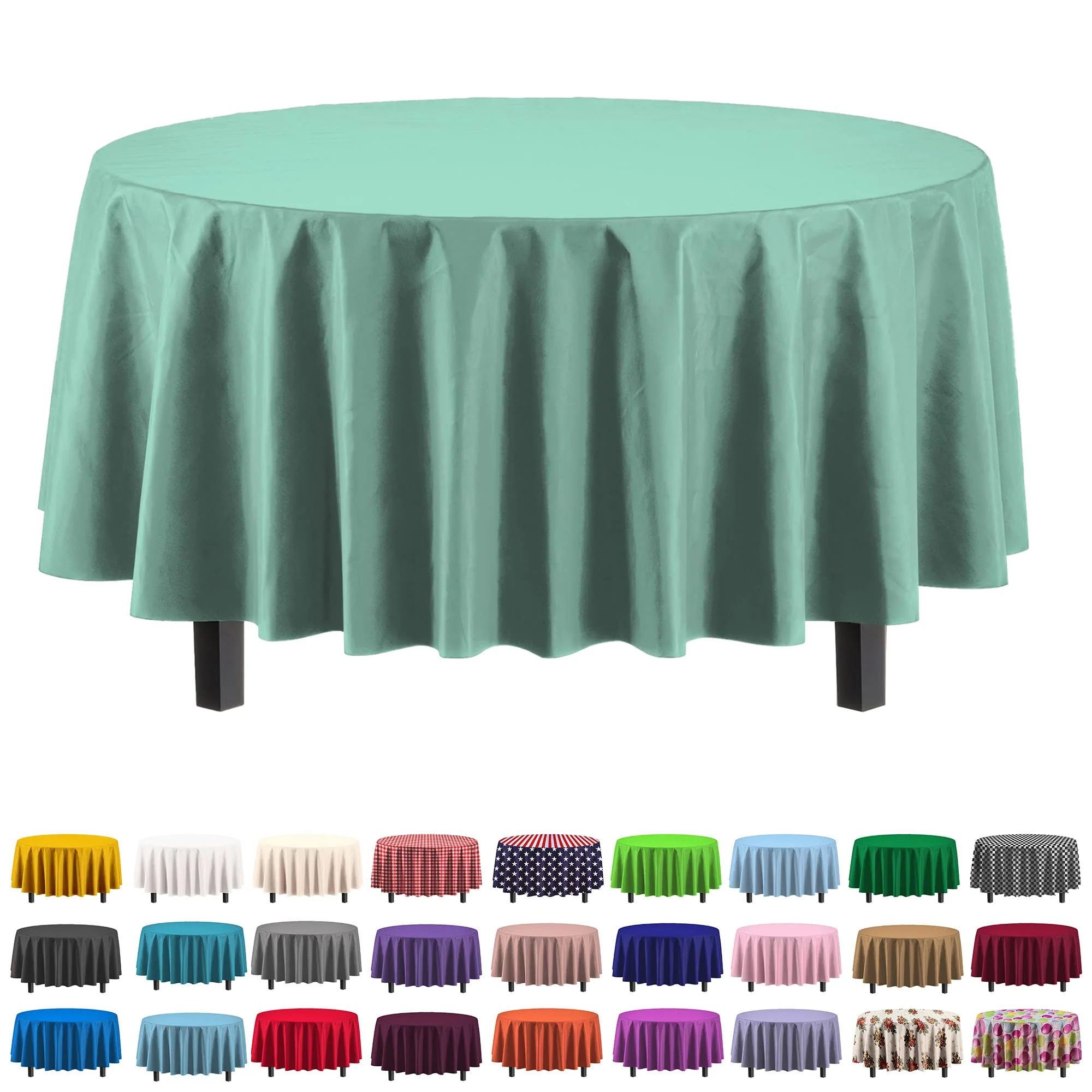 Premium Round Light Mint Table Cover
