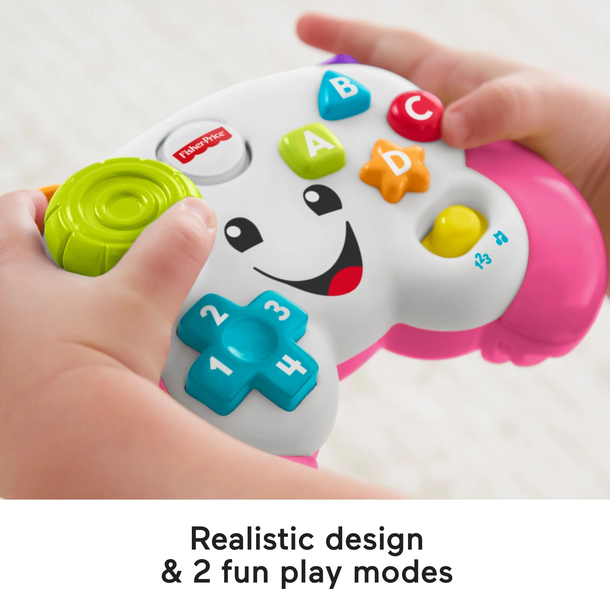 Fisher-Price Laugh & Learn Game & Learn Controller Musical Baby Toy With Lights, Pink
