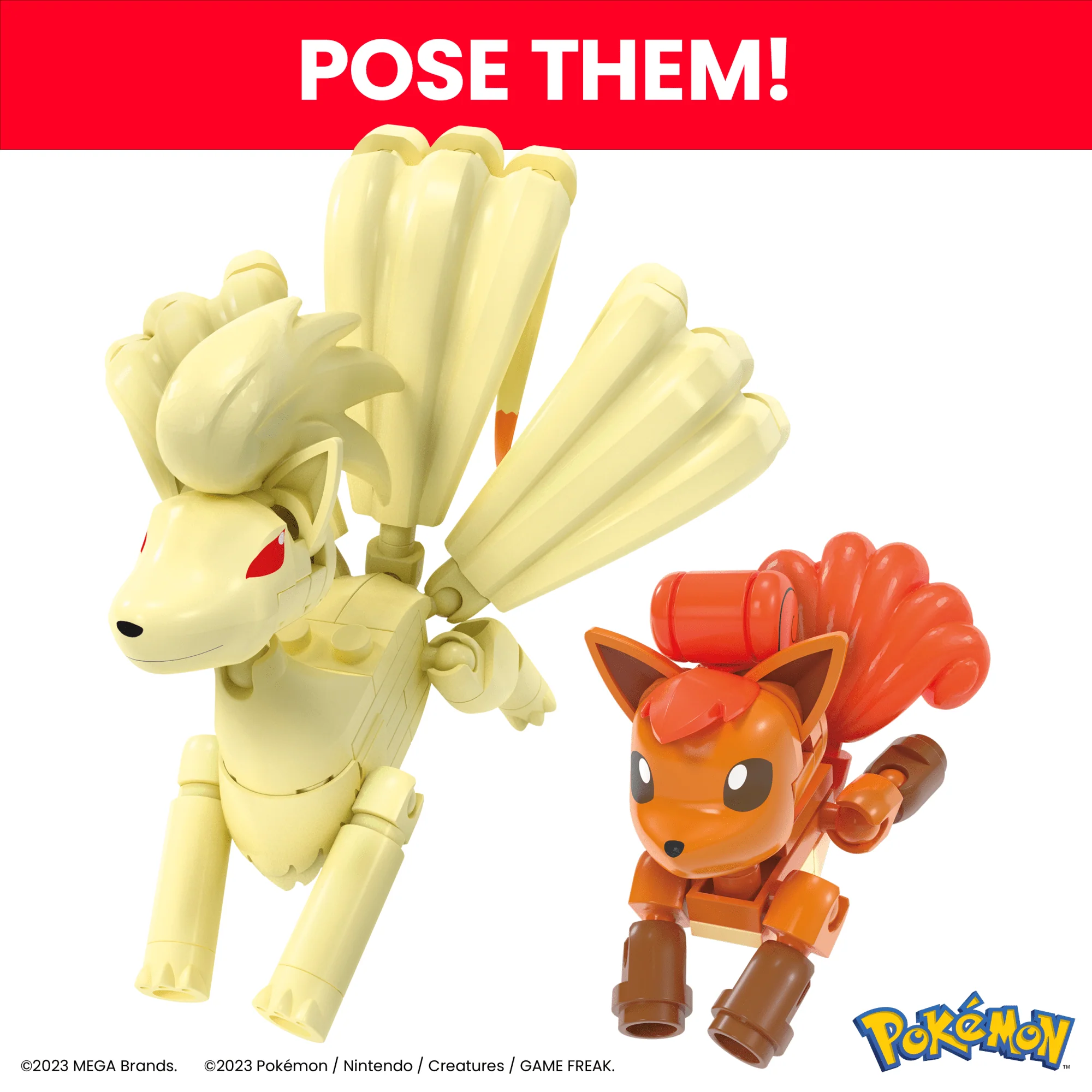 MEGA Pok��mon Vulpix Evolution Set (145 Pieces) With 2 Poseable Action Figures For Kids