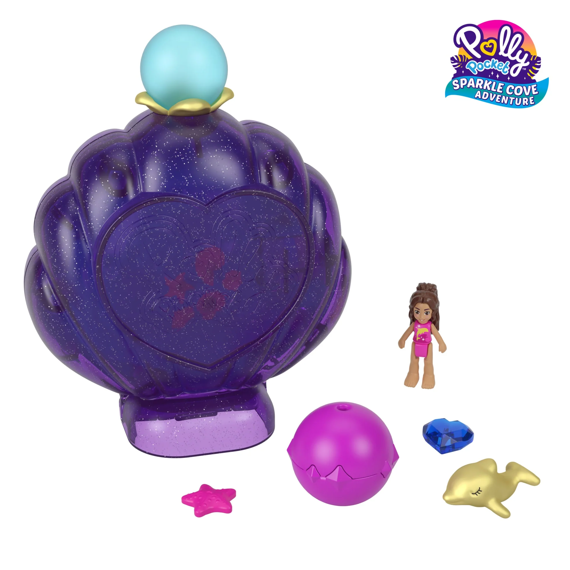 Polly Pocket Sparkle Cove Adventure Underwater Lagoon Compact Playset With Micro Doll & Accessories