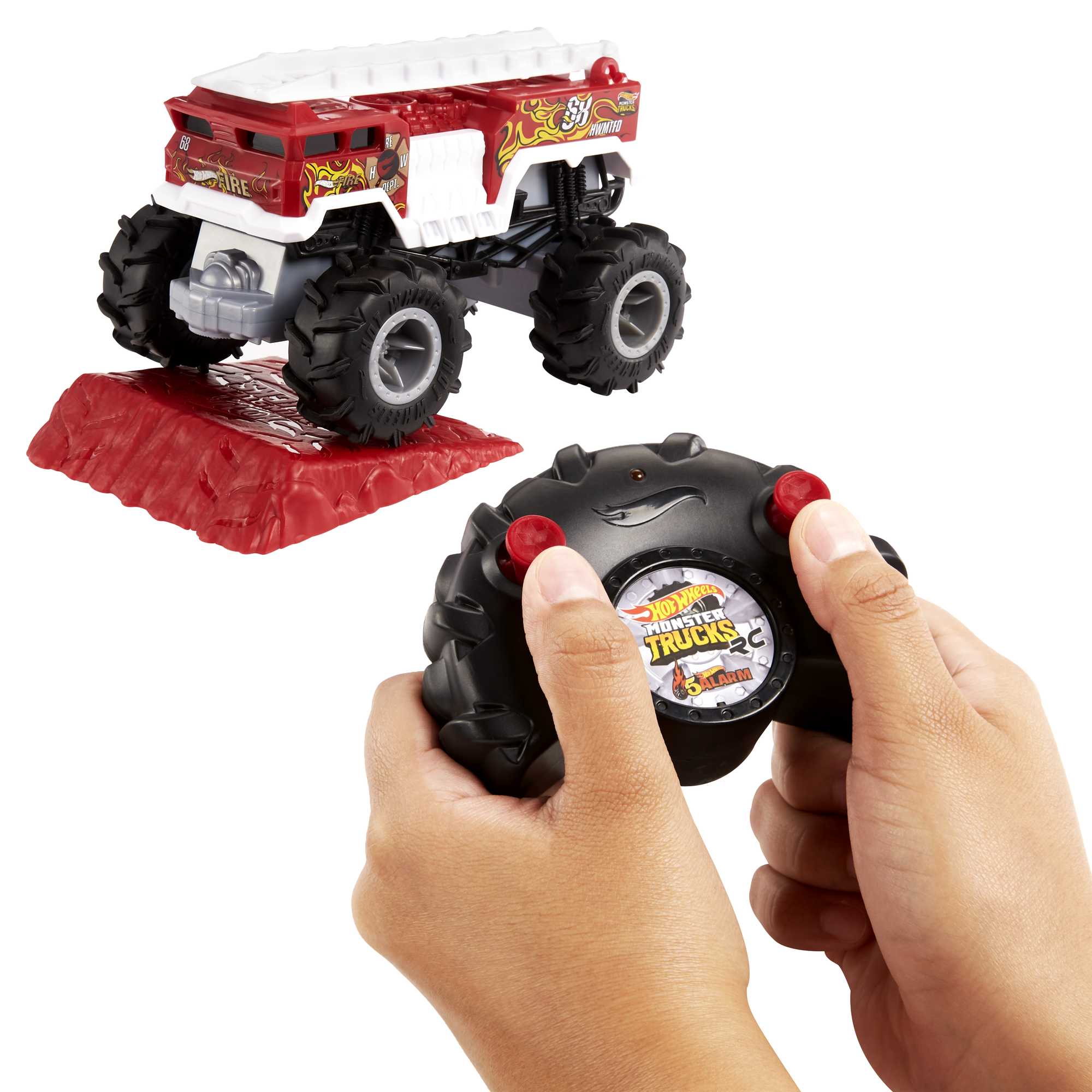 Hot Wheels RC Monster Trucks 5-Alarm 1:24 Scale, Remote-Control Toy