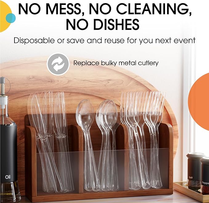 Heavy Duty Clear Plastic Knives | 50 Count