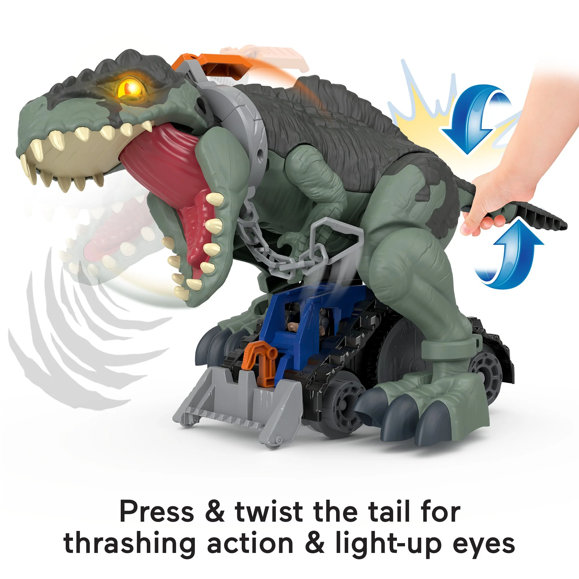 Imaginext Jurassic World Dominion Giga Dinosaur Toy With Lights & Sounds, MEGA Stomp & Rumble