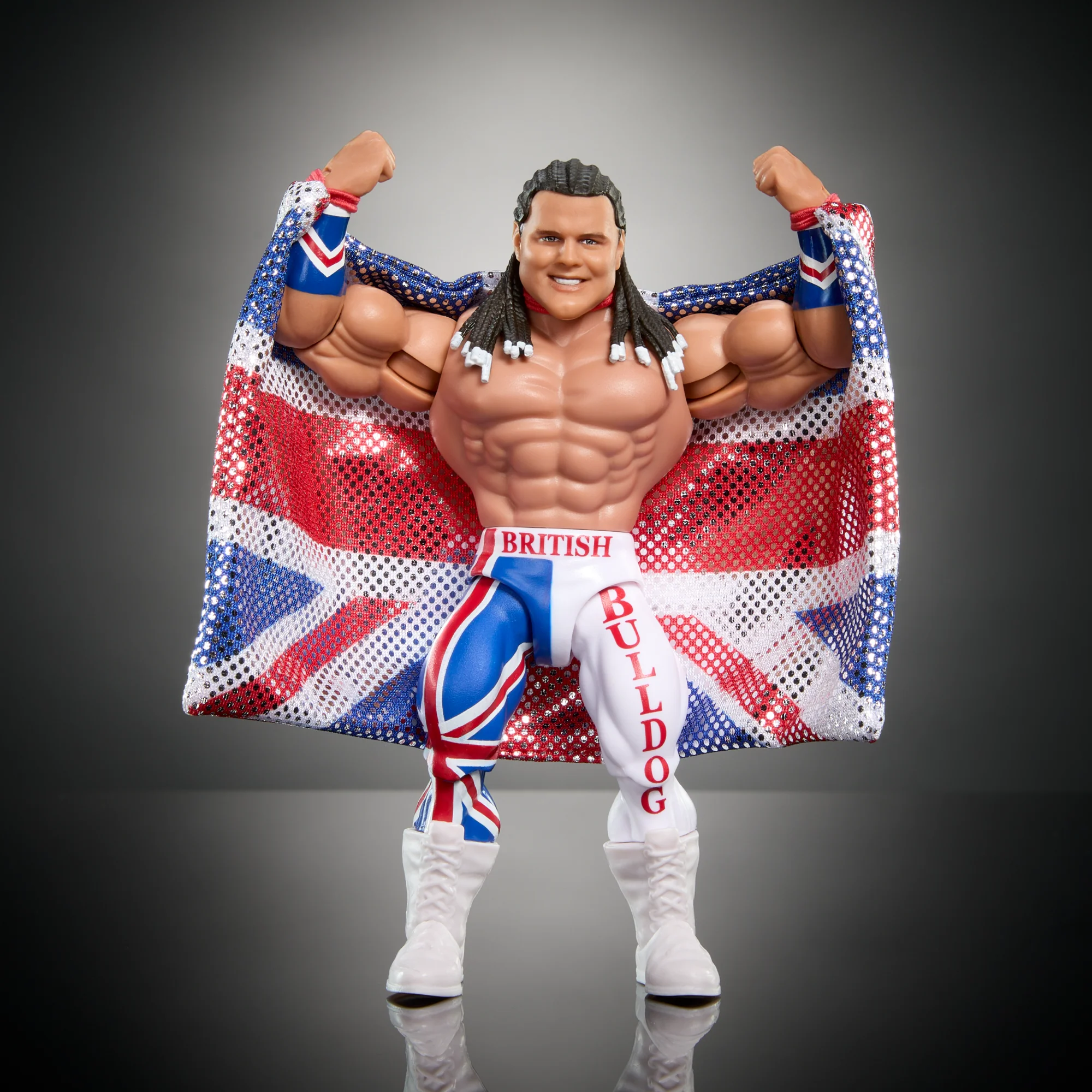 WWE Superstars The British Bulldog Action Figure & Accessories Set, 6-inch Retro Collectible