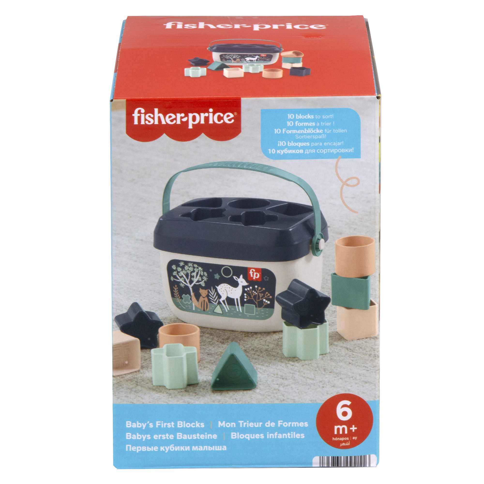 Fisher-Price Baby's First Blocks - Navy Fawn, Shape-Sorting Toy