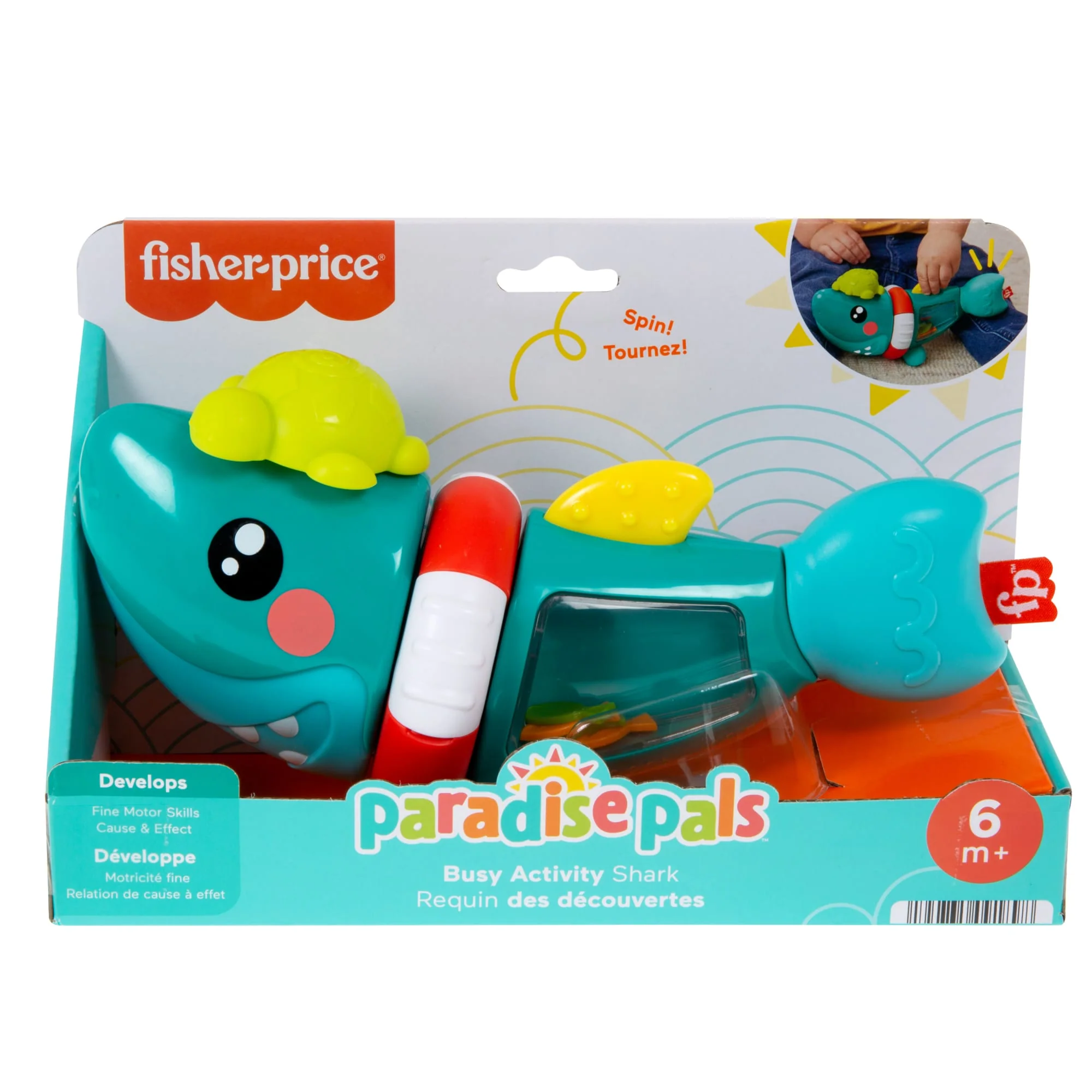 Fisher-Price Paradise Pals Baby Fine Motor Toy With Sensory Details, Busy Activity Shark