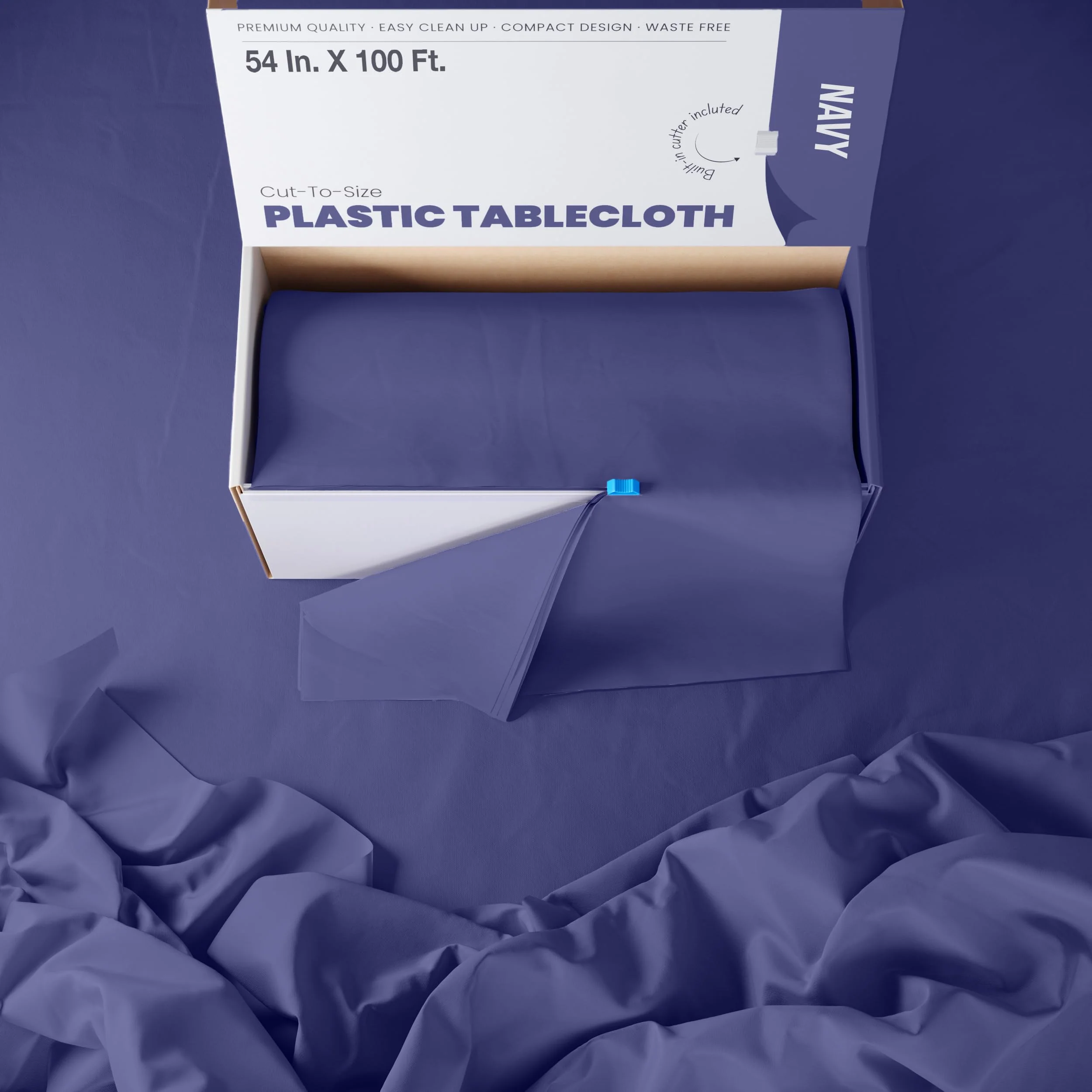 54 In. x 100 Ft. Cut To Size Table Roll | Navy