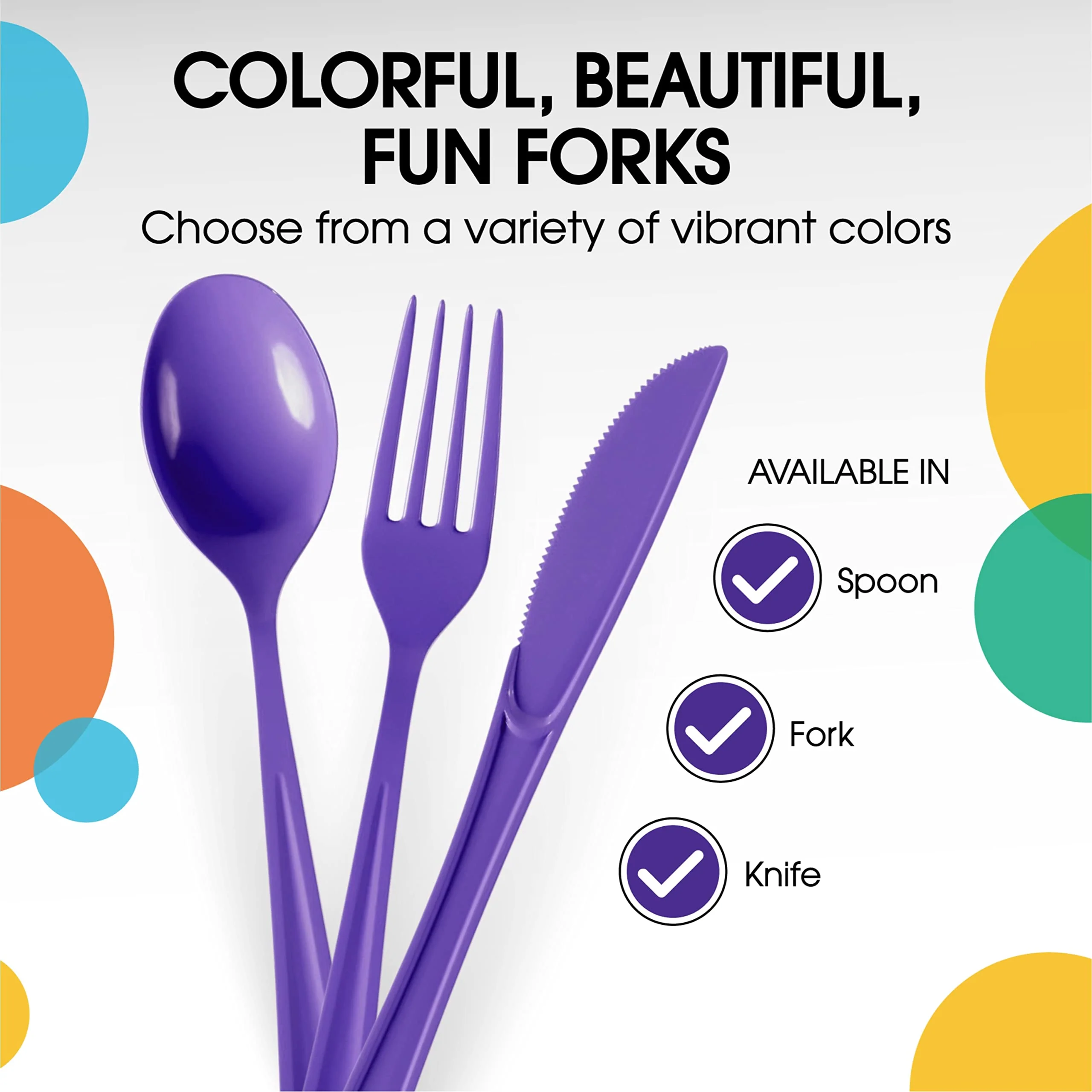 Heavy Duty Purple Plastic Forks | 50 Count