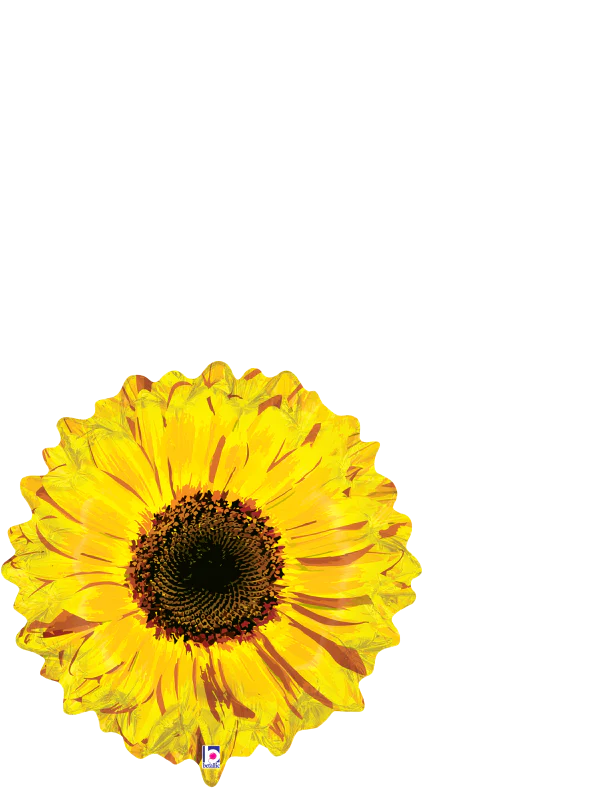 Betallic Yellow Flower 20 inch Shaped Foil Balloon Packaged 1ct