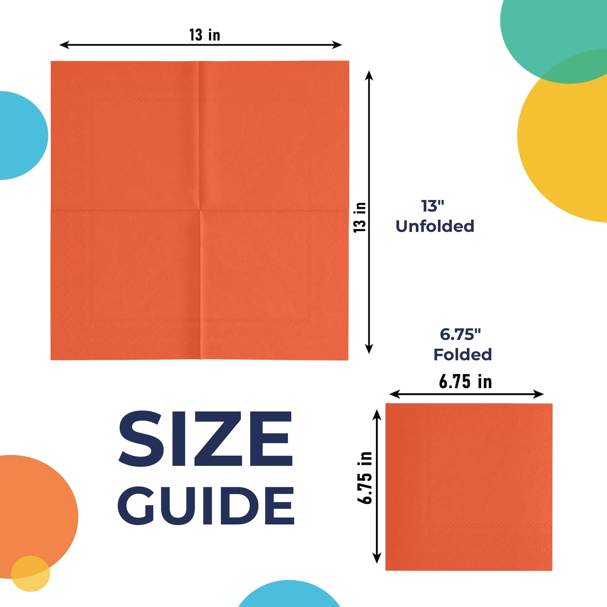 Orange Luncheon Napkins | 50 Count