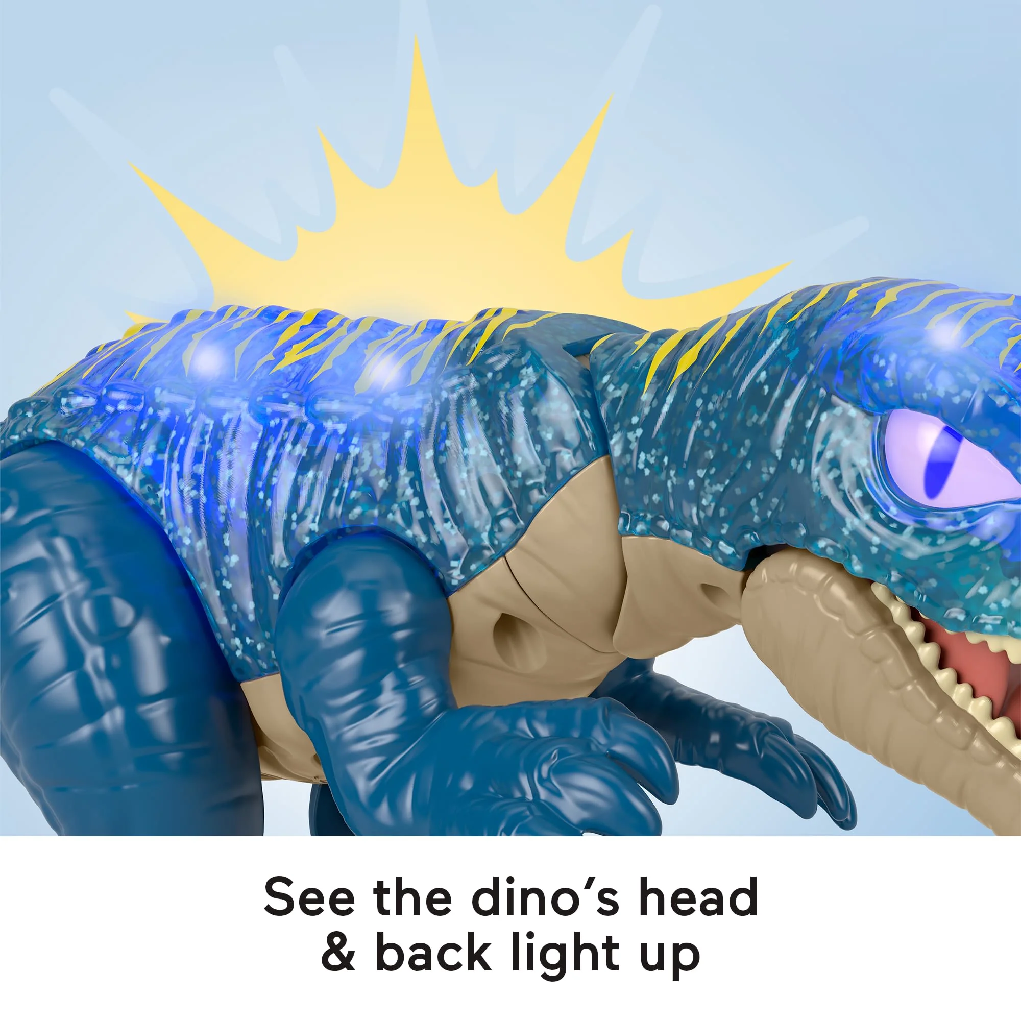 Imaginext Jurassic World Growl & Glow Baryonyx Dinosaur Toy With Lights Sounds & Chomping Action