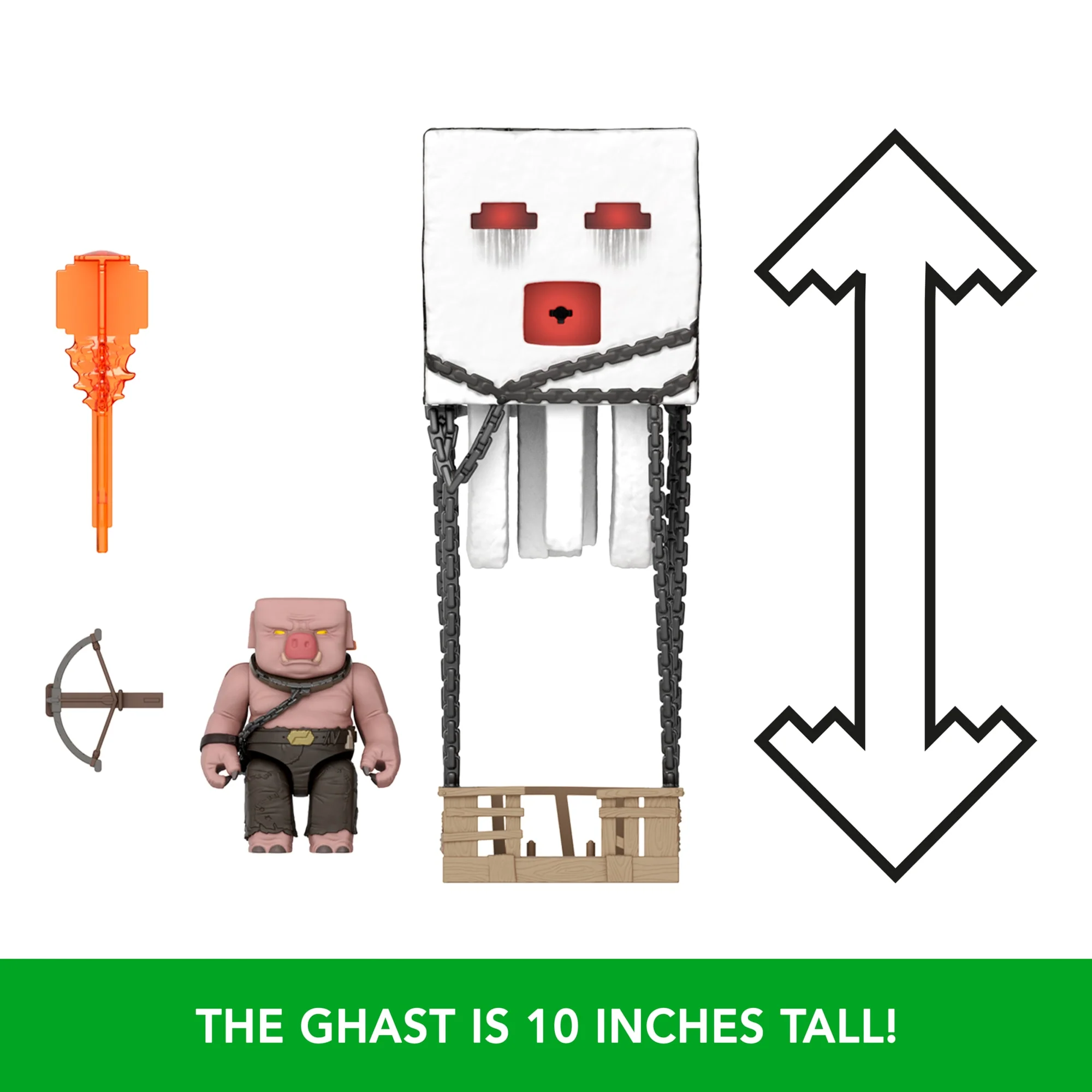 Minecraft Blast Attack Ghast Action Figure Set With Lights, Sounds & More Inspired By The Movie