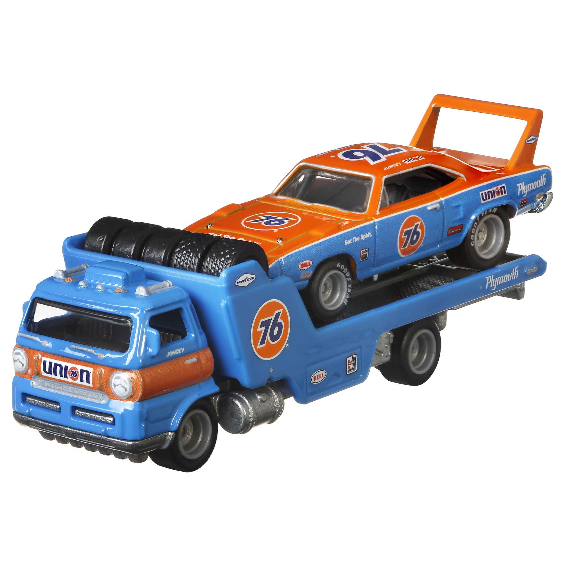 Hot Wheels Team Transport Truck & Race Car, Gift For Racing Collectors