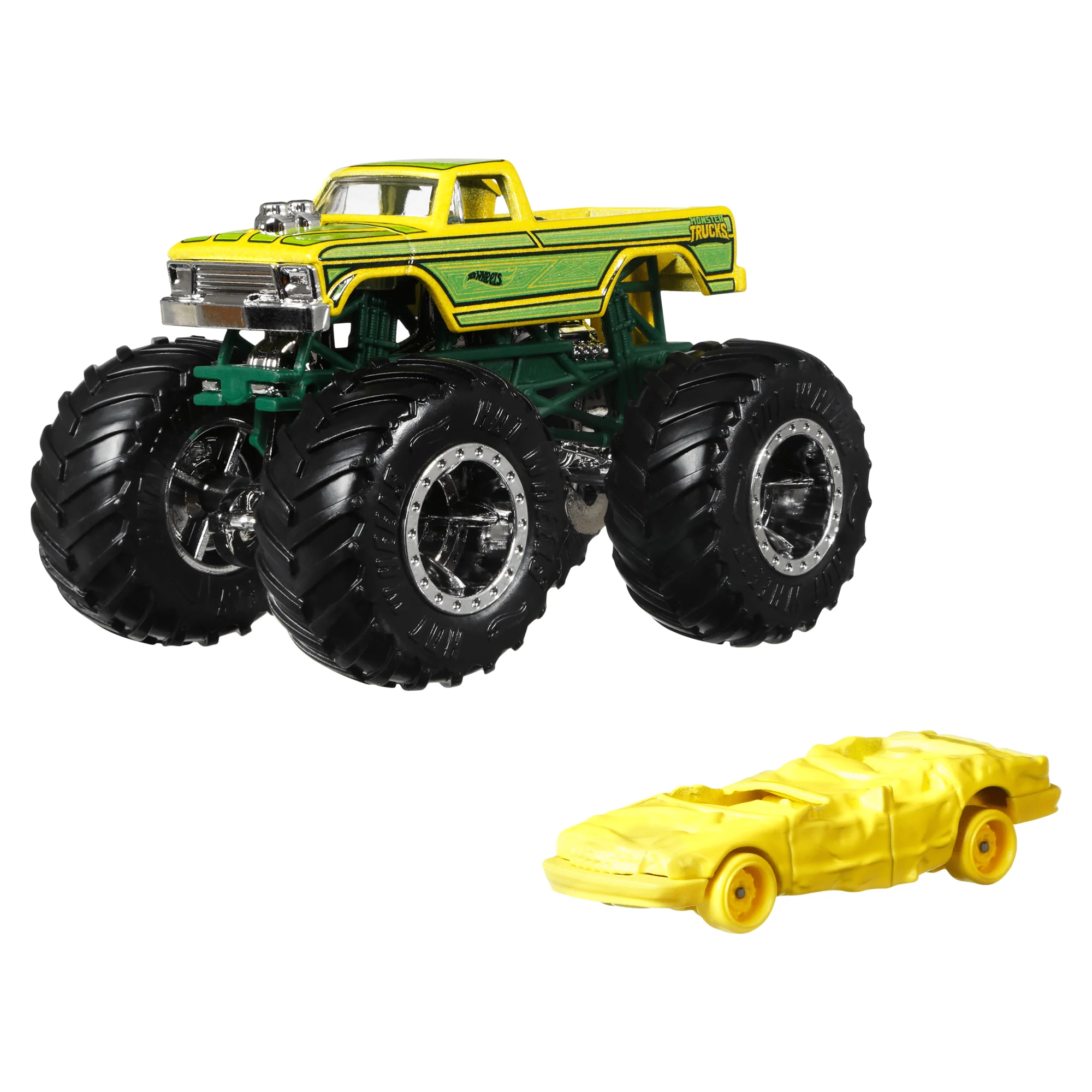 Hot Wheels Monster Trucks Veh��culo de Juguete Cami��n Highriders Midwest Madness + Sudden Stop Amarillo