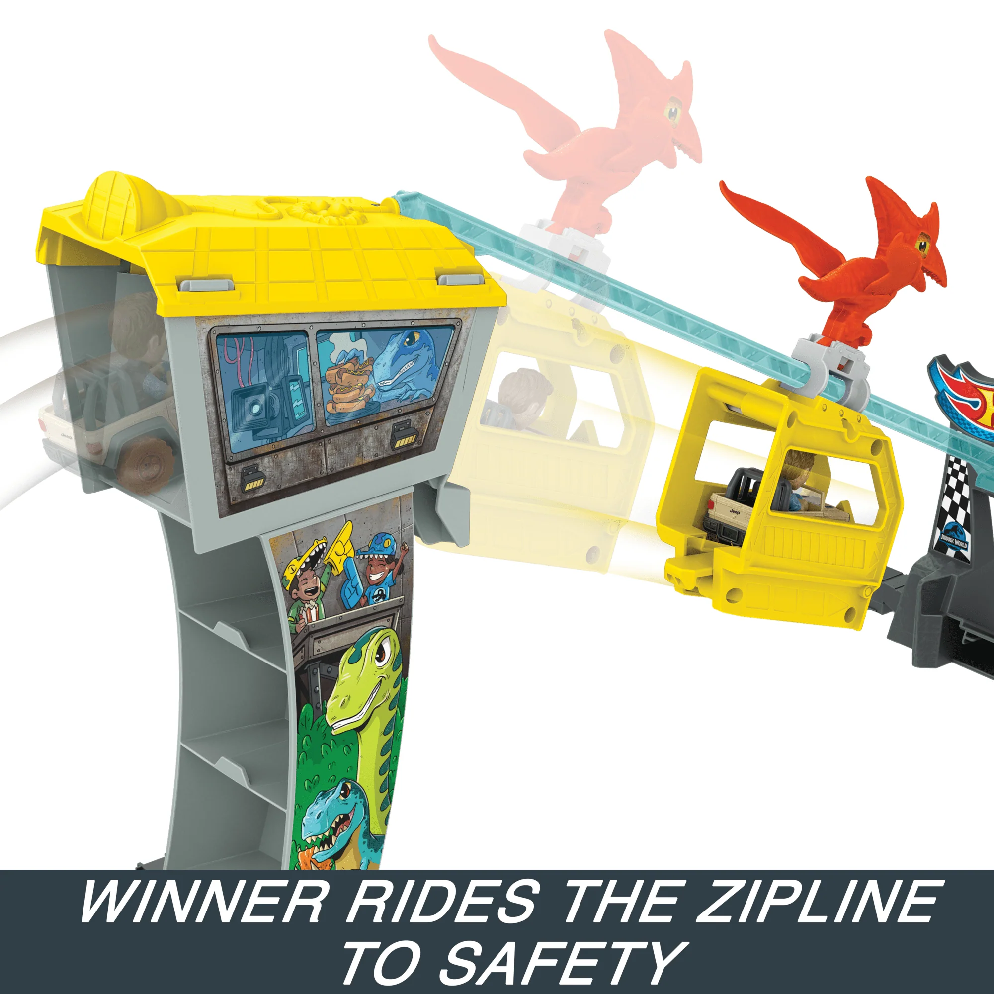 Hot Wheels Racerverse Jurassic World Blue��s Raptor Rush Track Set With 2 Toy Die-Cast Vehicles