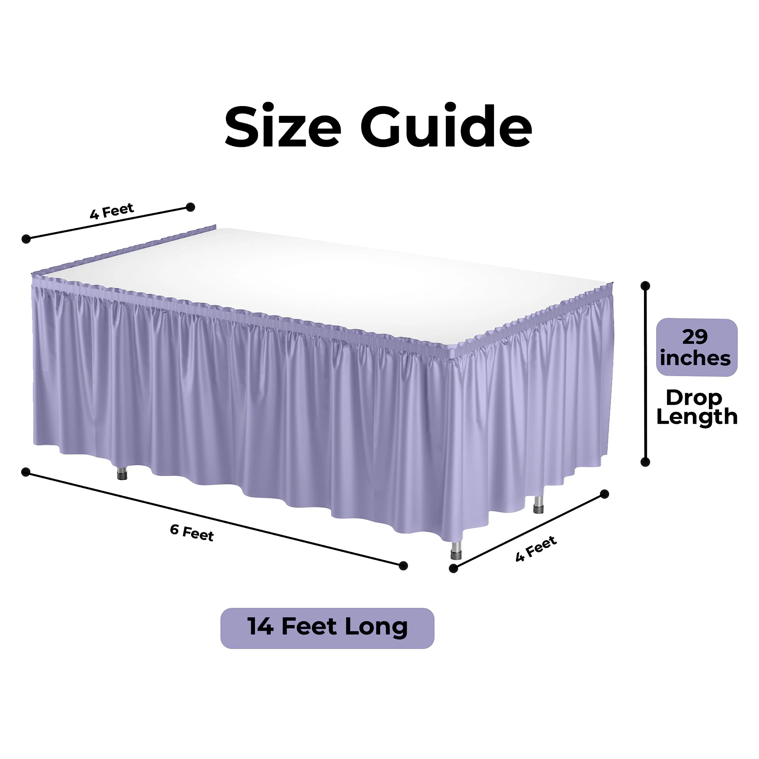 Lavender Plastic Table Skirt