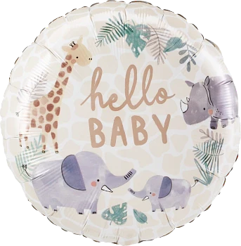 Anagram 18 inch Soft Jungle Baby Round Foil Balloon 1ct