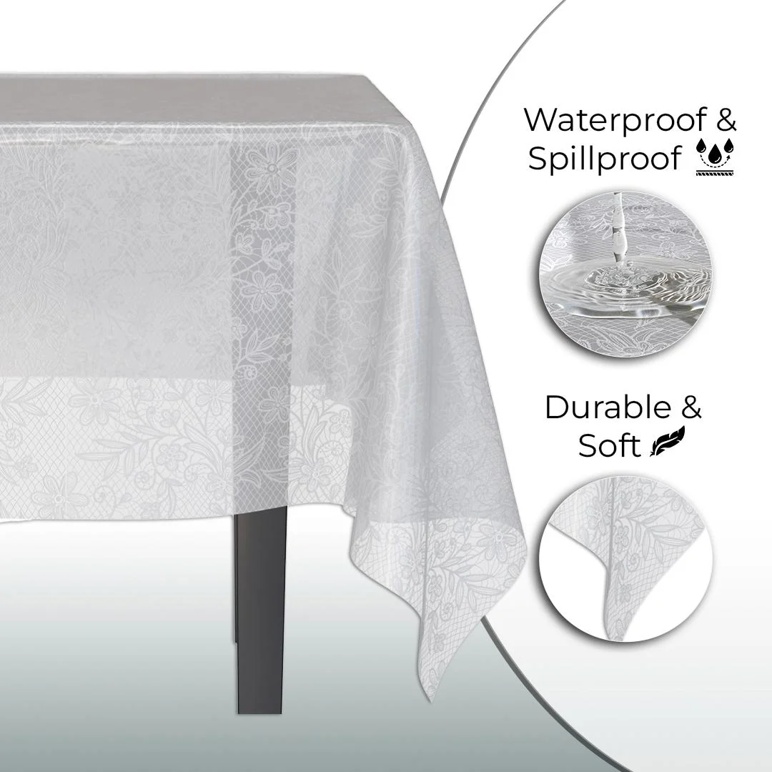 White Floral Table Cover