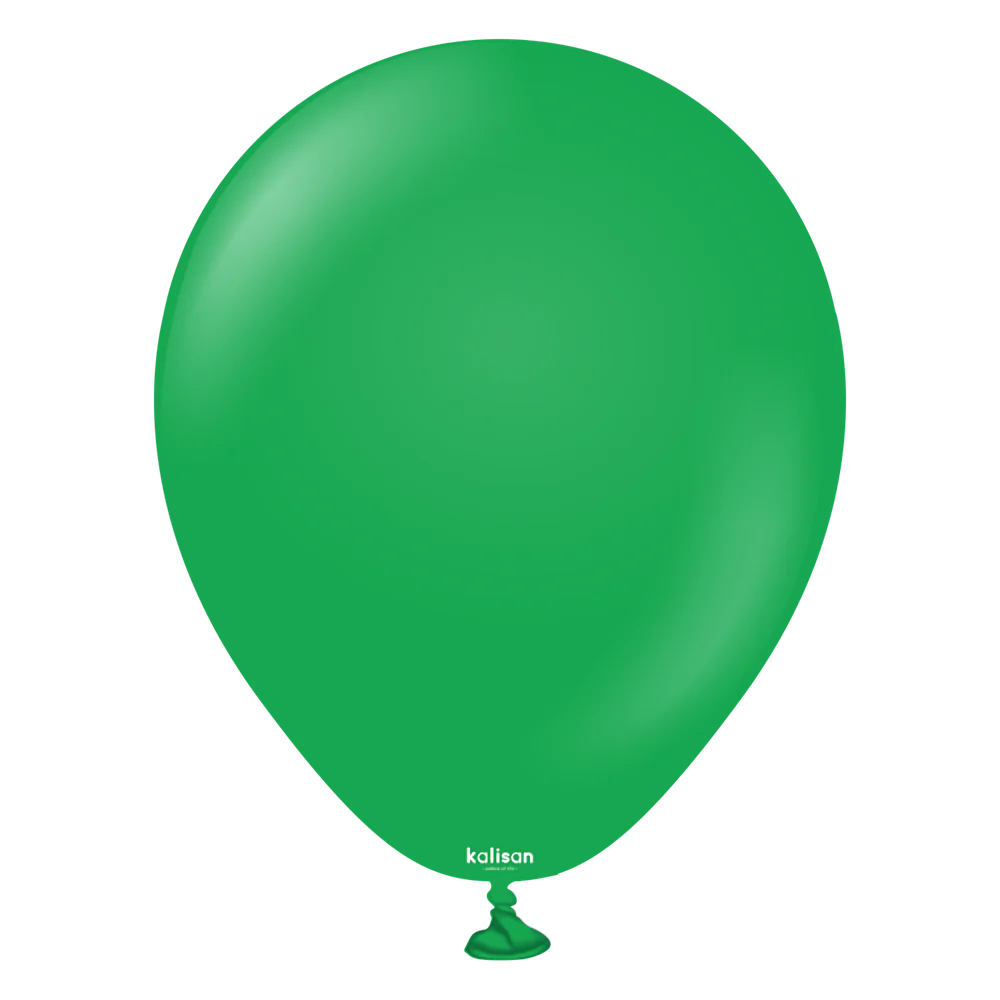 5 inch Kalisan Standard Green Latex Balloons 100ct
