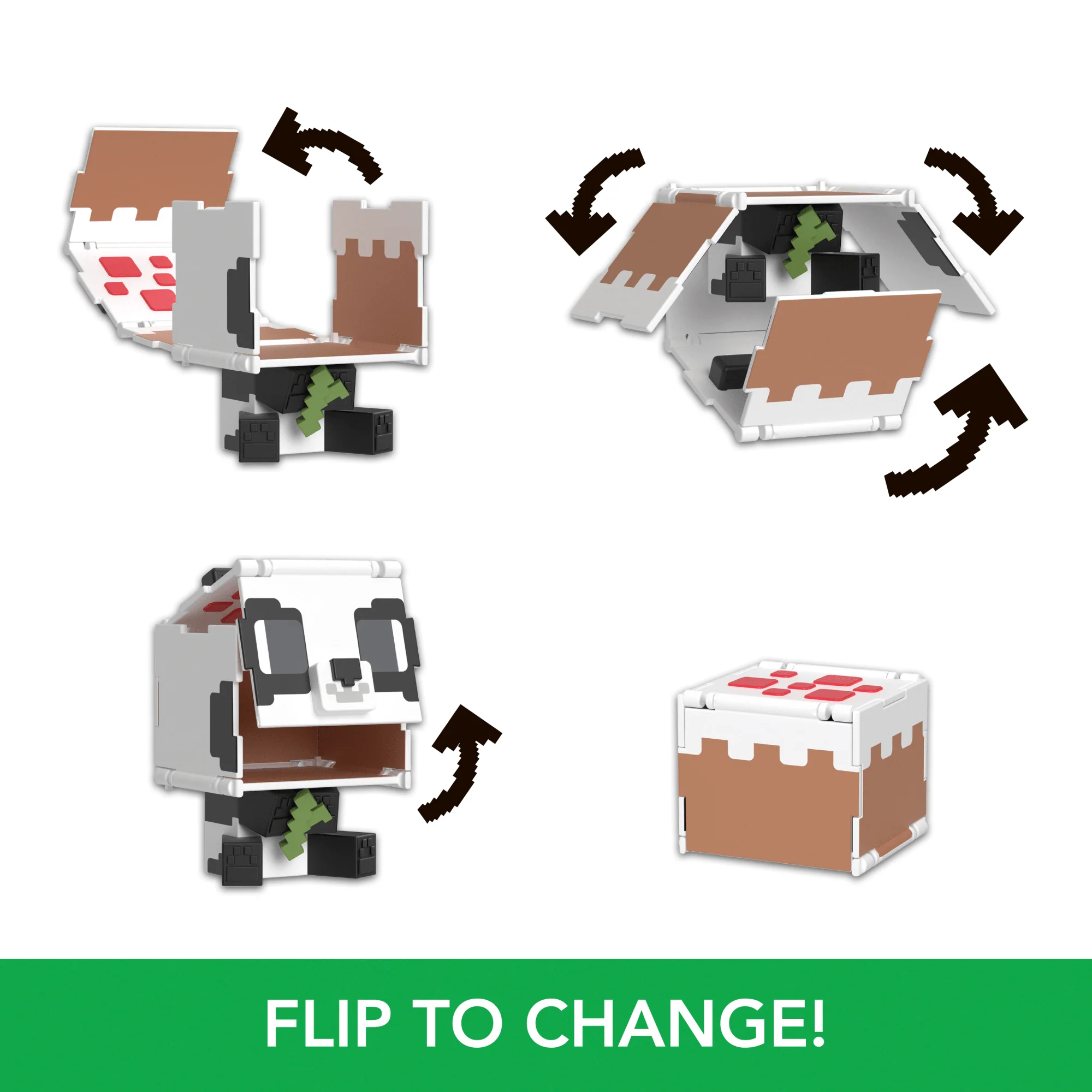 Minecraft Flippin�� Figs Figures Collection, 2-In-1 Fidget Play, 3.75-in Scale & Pixelated Design (Characters May Vary)