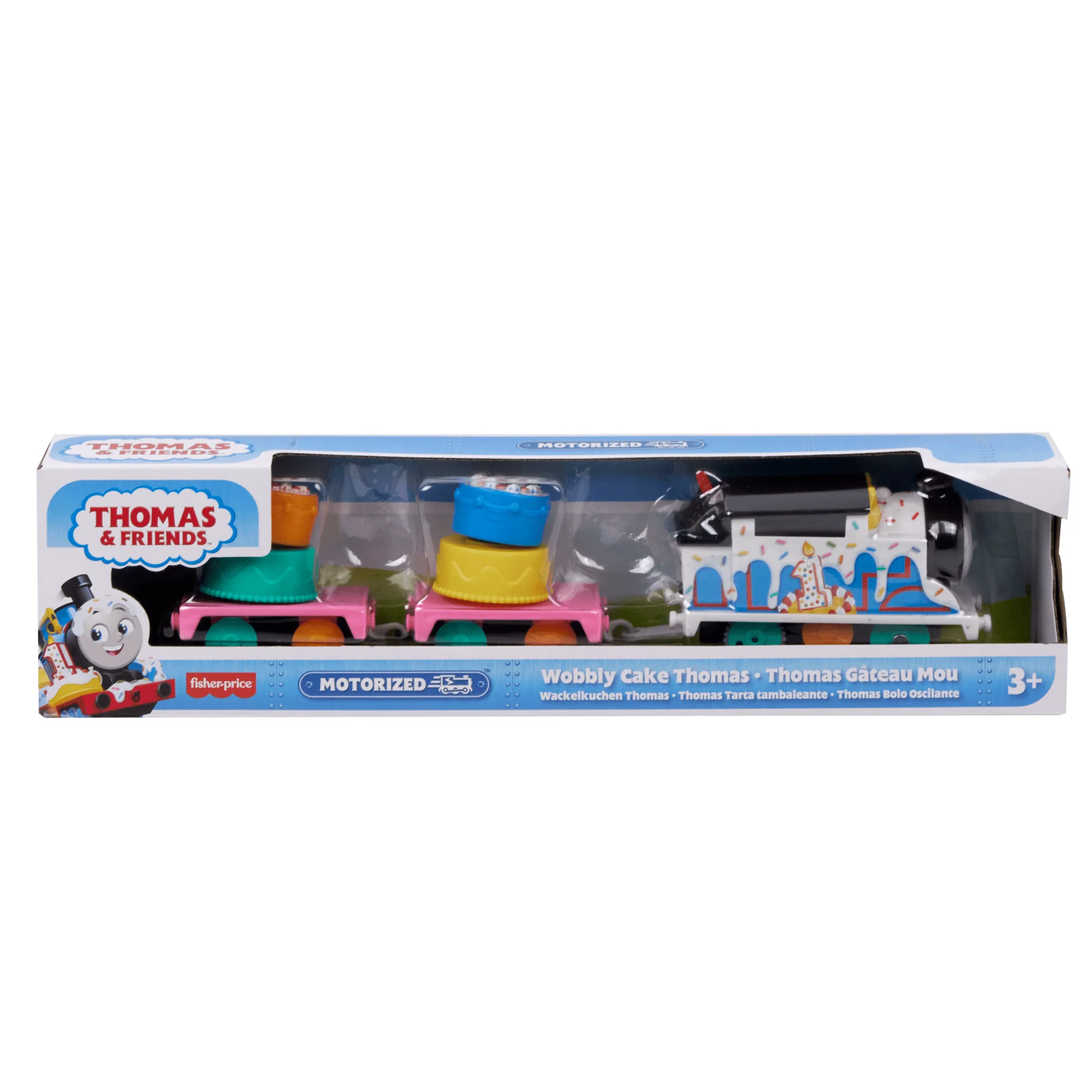 Thomas & Friends Wobbly Cake Thomas Motorized Toy Train Engine & Cargo For Preschool Kids
