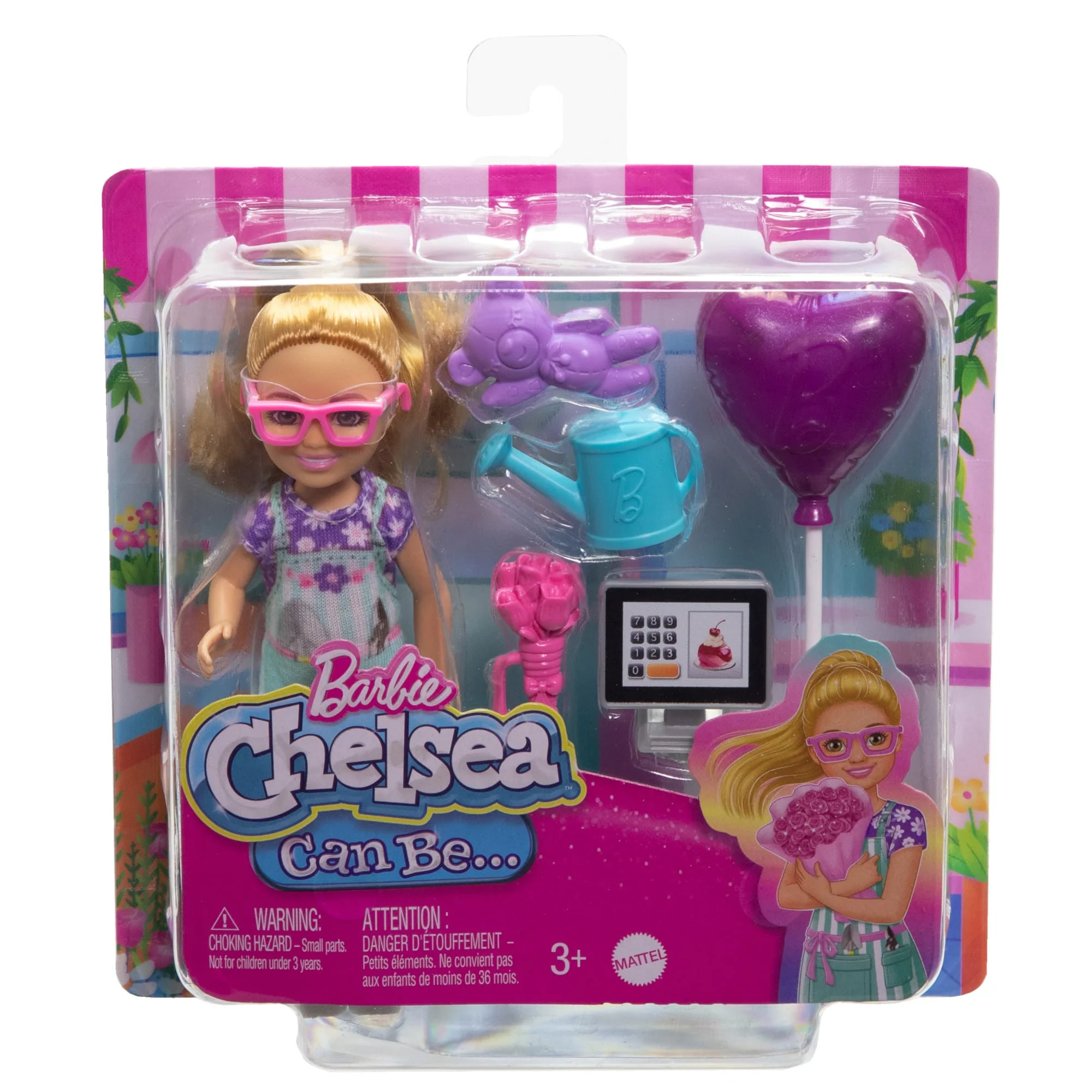 Barbie Chelsea Florist Doll & Accessories Set, Career-Themed Blonde Small Doll