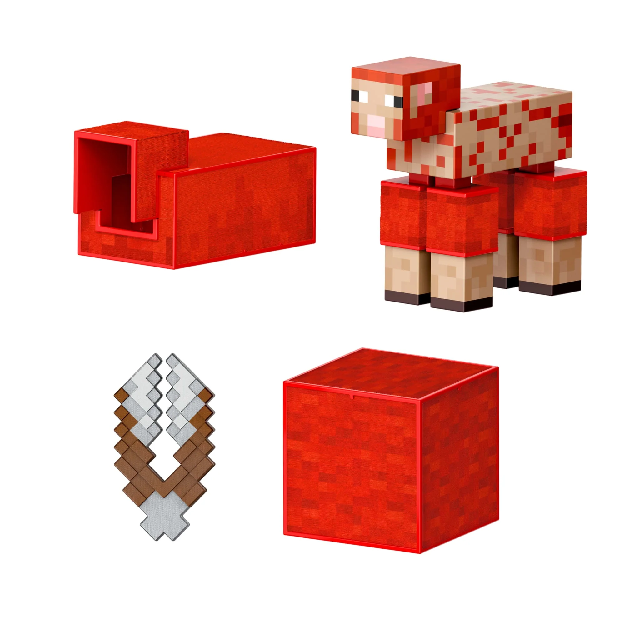 Minecraft Diamond Level Sheep Action Figure & 3 Accessories, 5.5-Inch Collector Scale