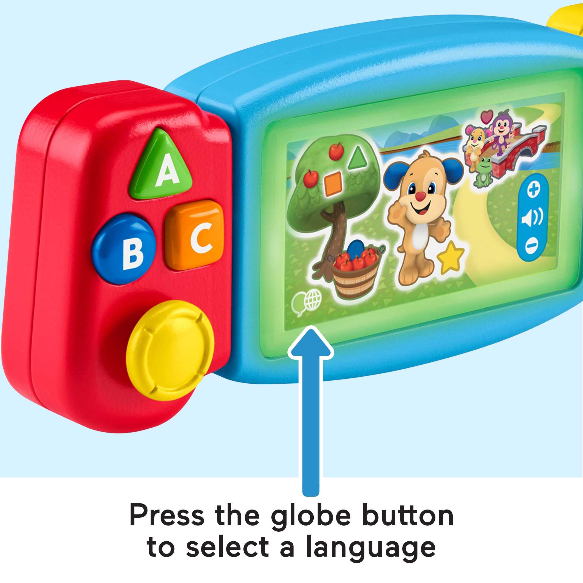 Fisher-Price Pretend Video Game Toddler Toy With Lights Sounds And Learning Songs, Laugh & Learn - English & French Version