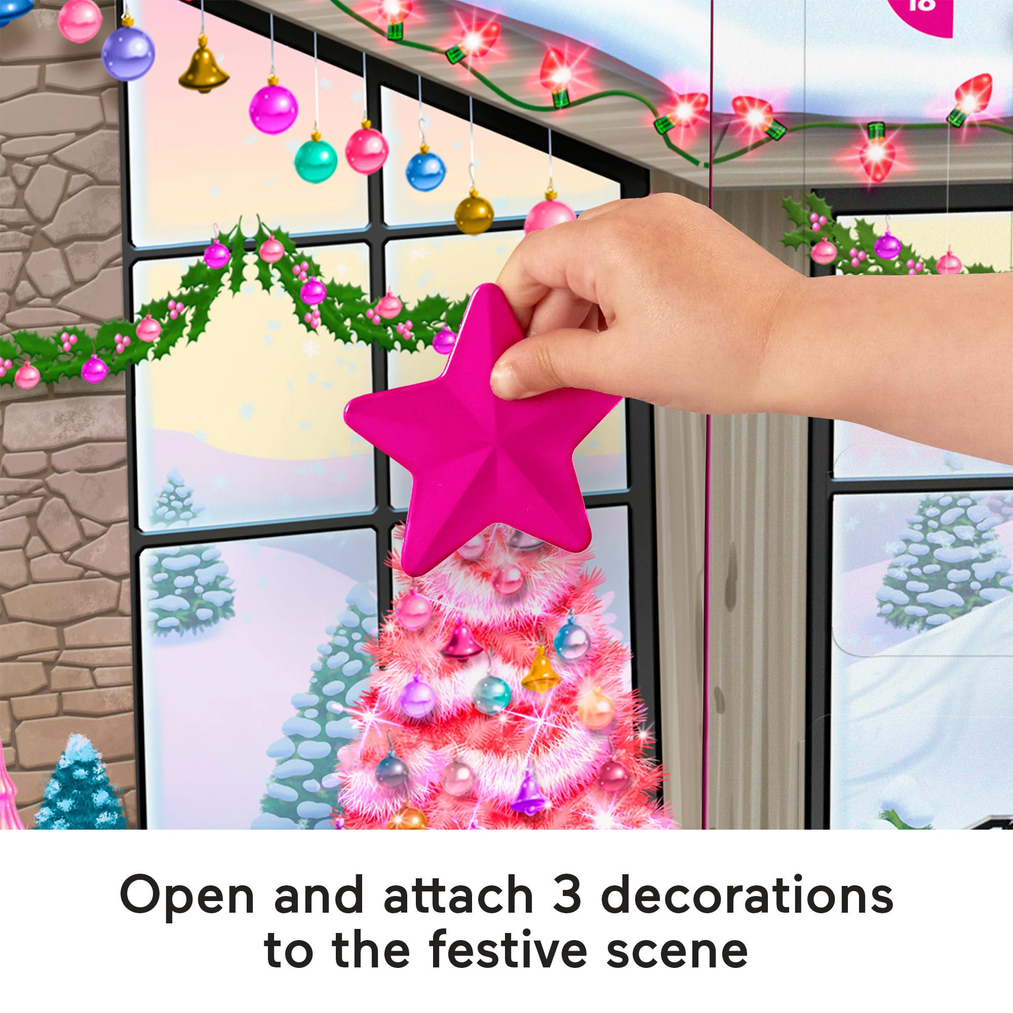 Fisher-Price Little People Barbie Advent Calendar Playset, Christmas Gift For Toddlers, 24 Toys