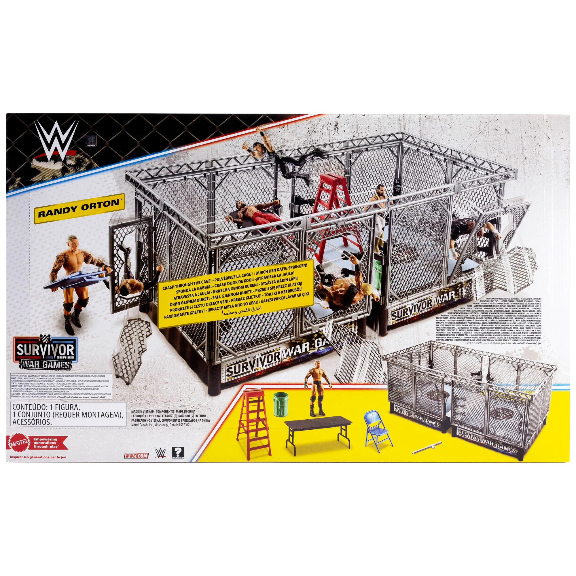 WWE Survivor War Games Playset With Randy Orton Action Figure, 2 Rings, Cage & 5 Accessories