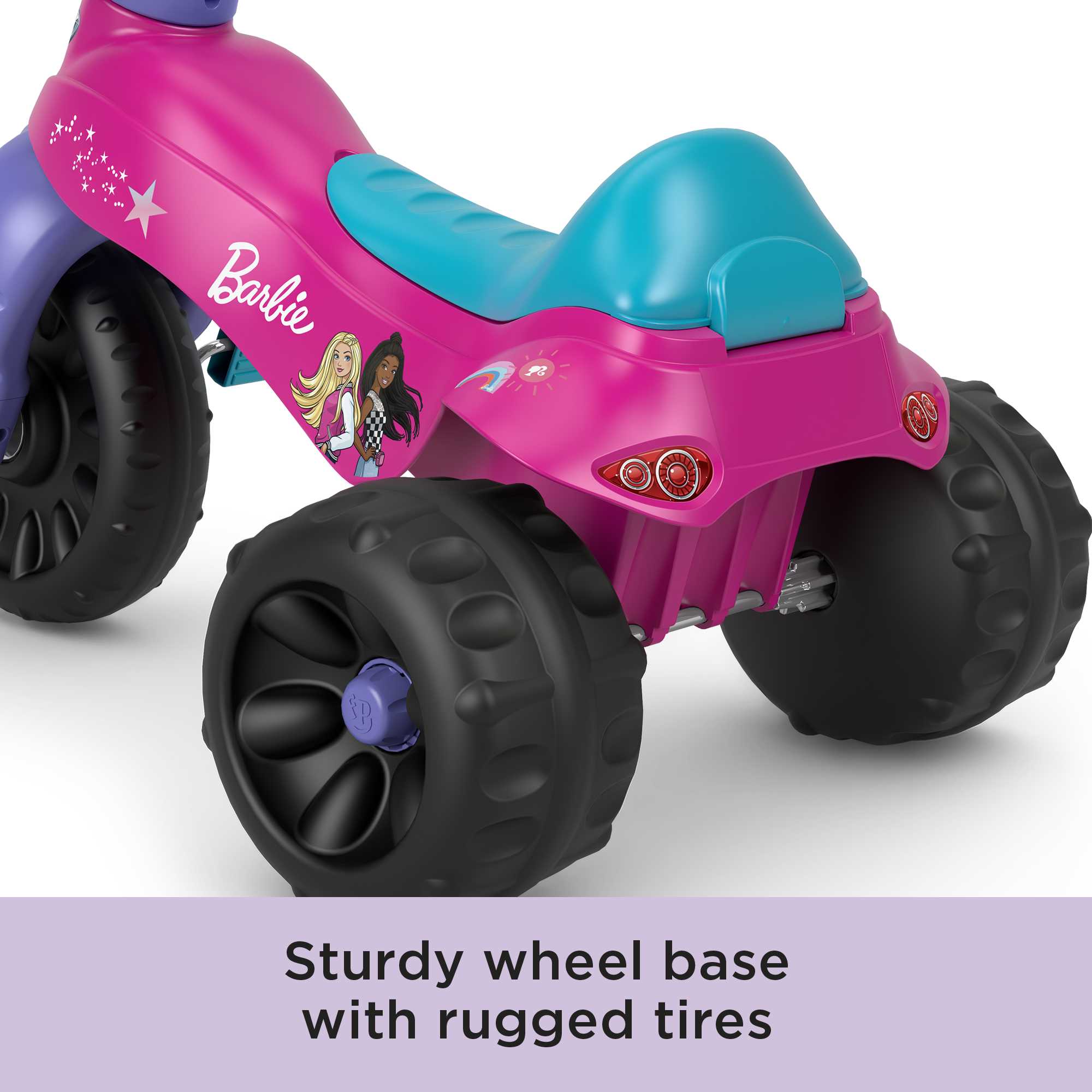 Fisher-Price Barbie Tricycle With Handlebar Grips, Multi-Terrain Tough Trike, Toddler Toy