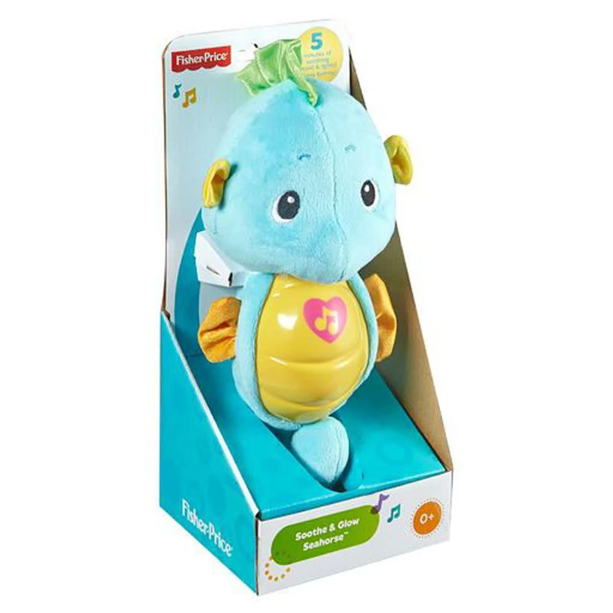 Fisher-Price Soothe & Glow Seahorse, Blue, Plush Baby Toy