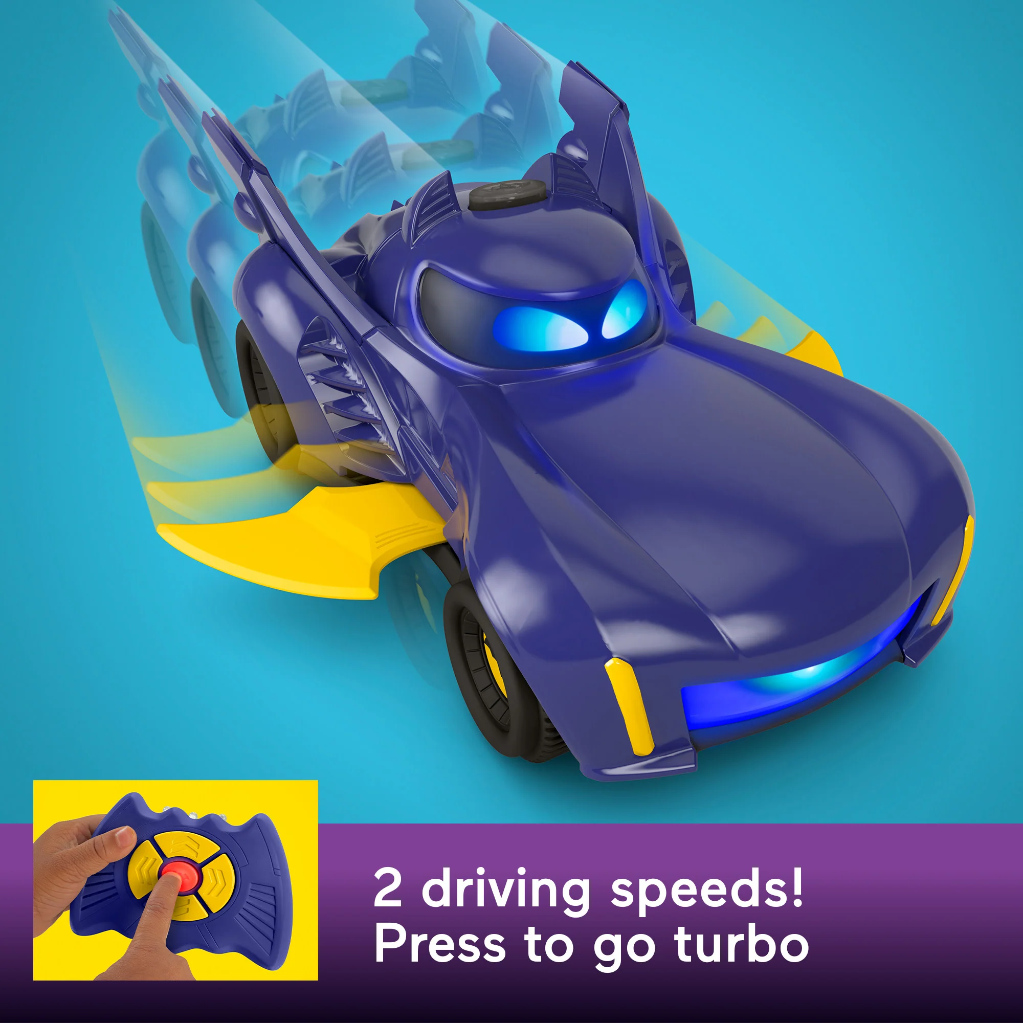 Fisher-Price DC Batwheels Bam the Batmobile Transforming RC, Remote Control Car For Kids 3Y+