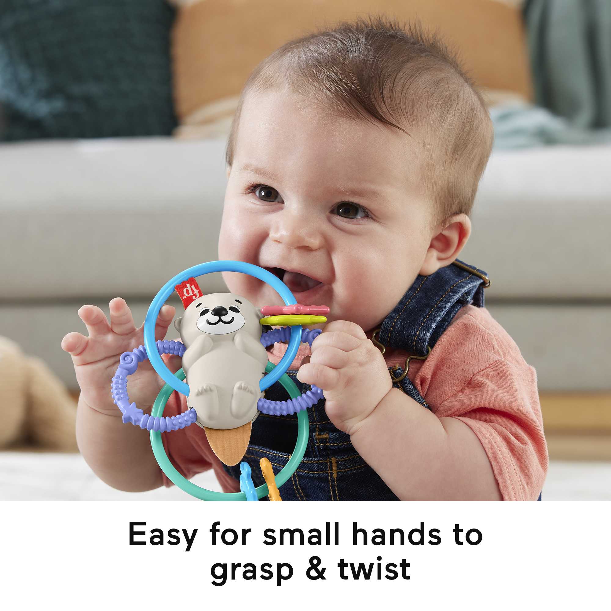 Fisher-Price Baby Rattle And Bpa-Free Teething Toy For Newborns, Twist & Teethe Otter